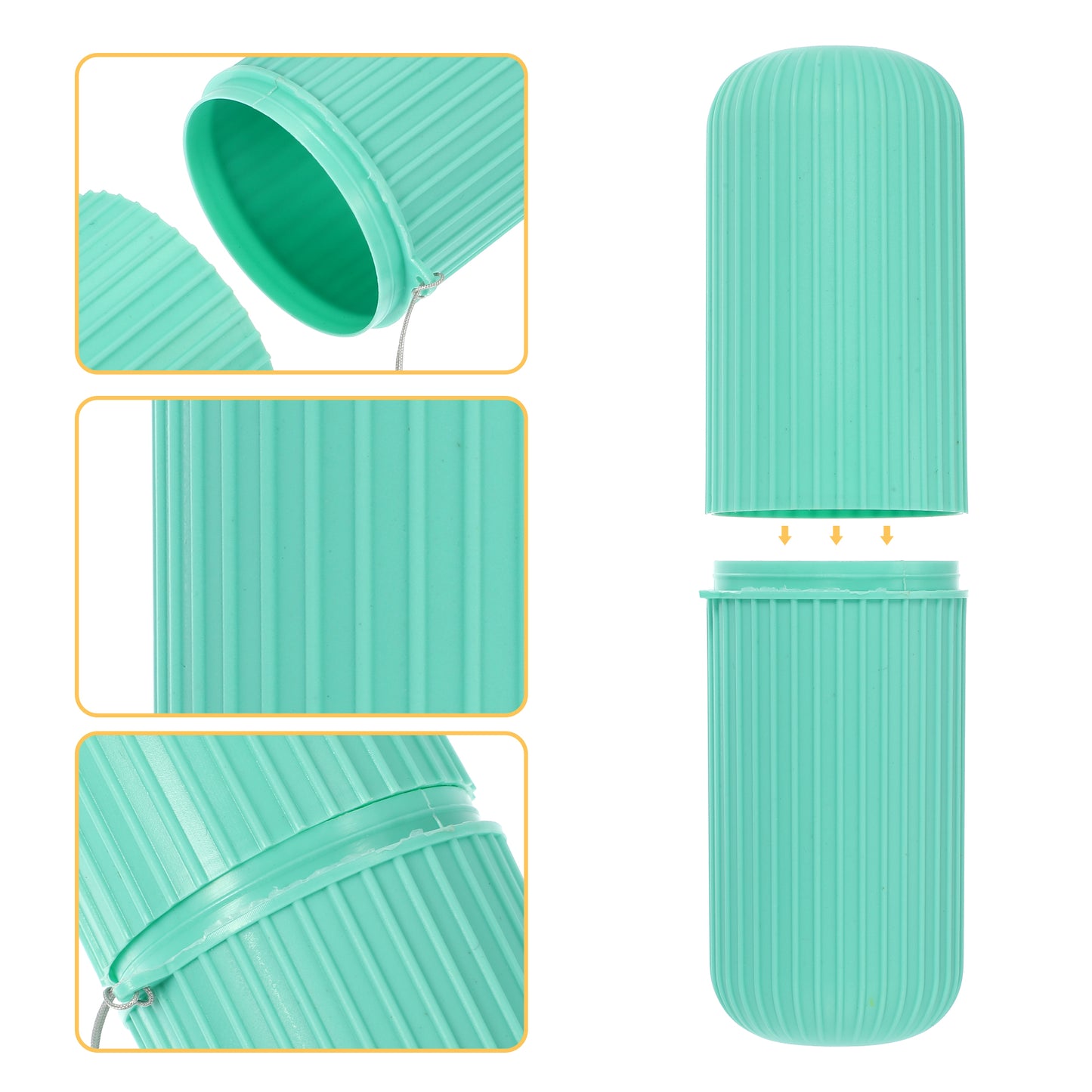 1 Pc Portable Toothbrush Traveling Cases 7.60"x2.44"x2.24" Green