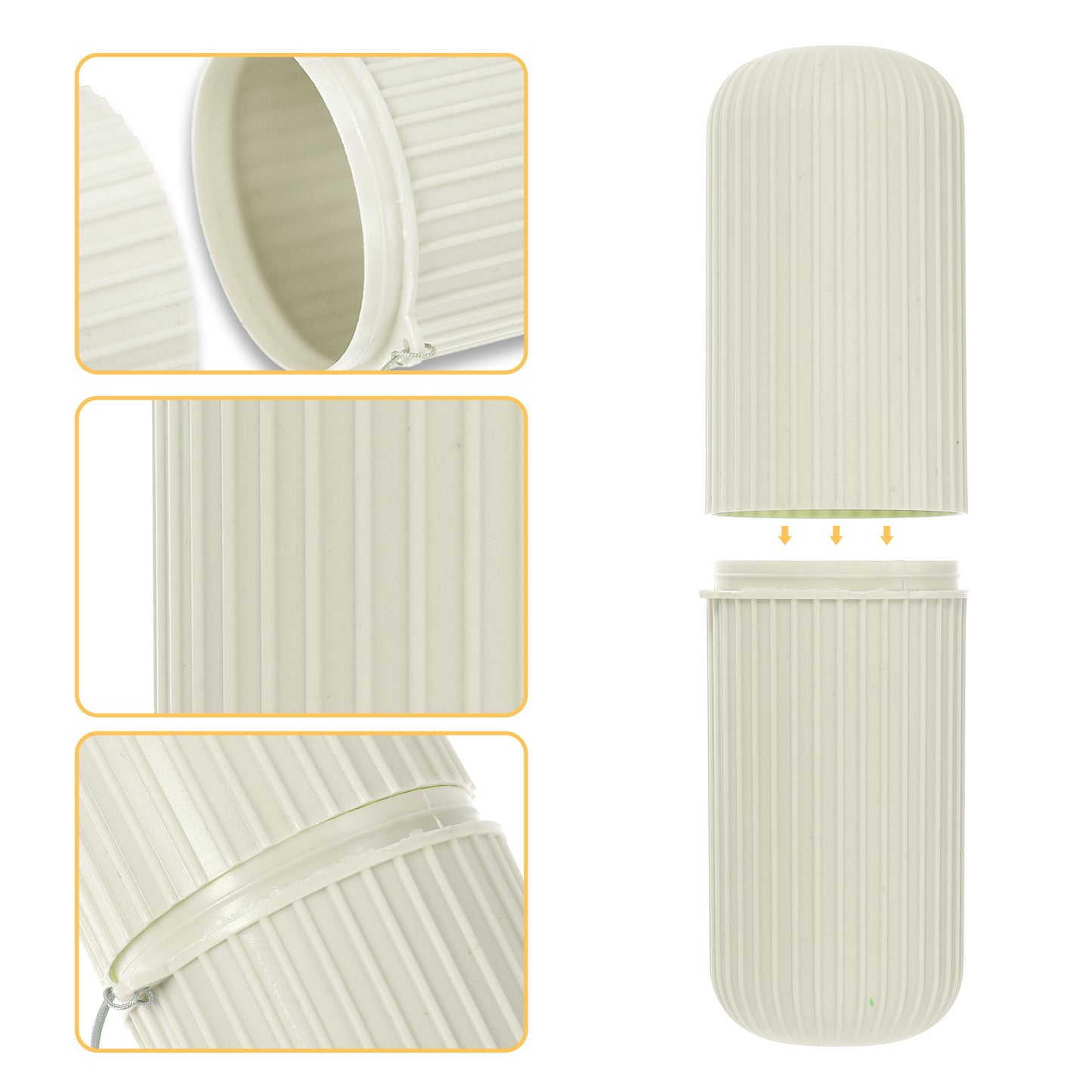Estuche de viaje portátil para cepillos de dientes (19,3 x 6,2 x 5,7 cm), color blanco