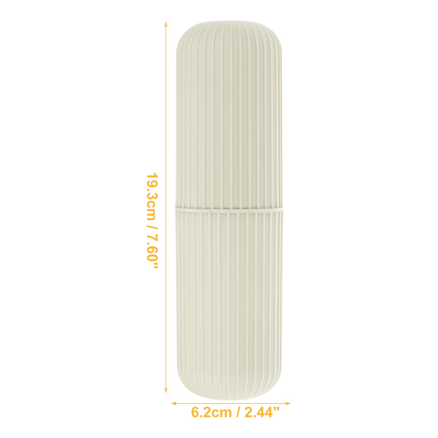 Estuche de viaje portátil para cepillos de dientes (19,3 x 6,2 x 5,7 cm), color blanco