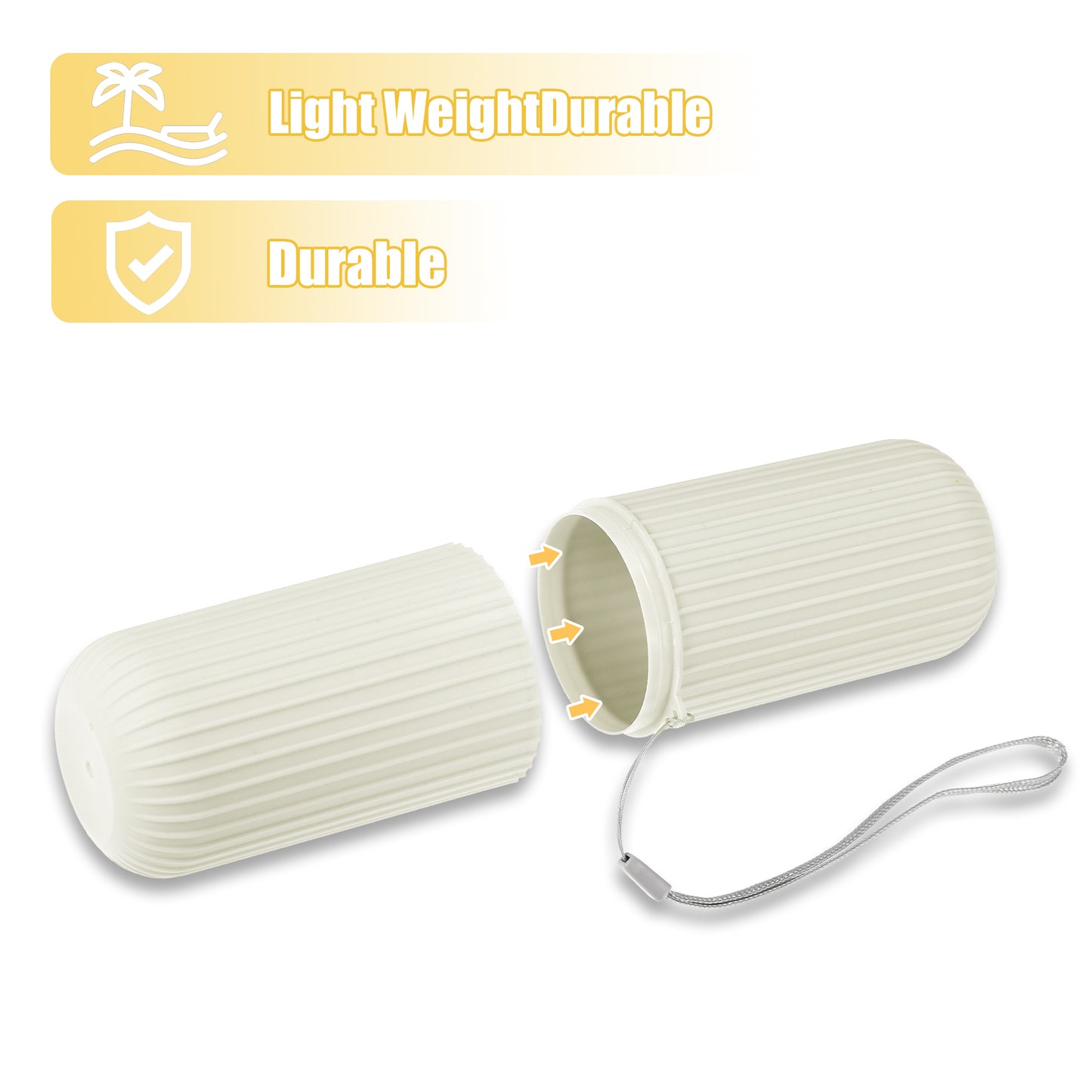 Estuche de viaje portátil para cepillos de dientes (19,3 x 6,2 x 5,7 cm), color blanco