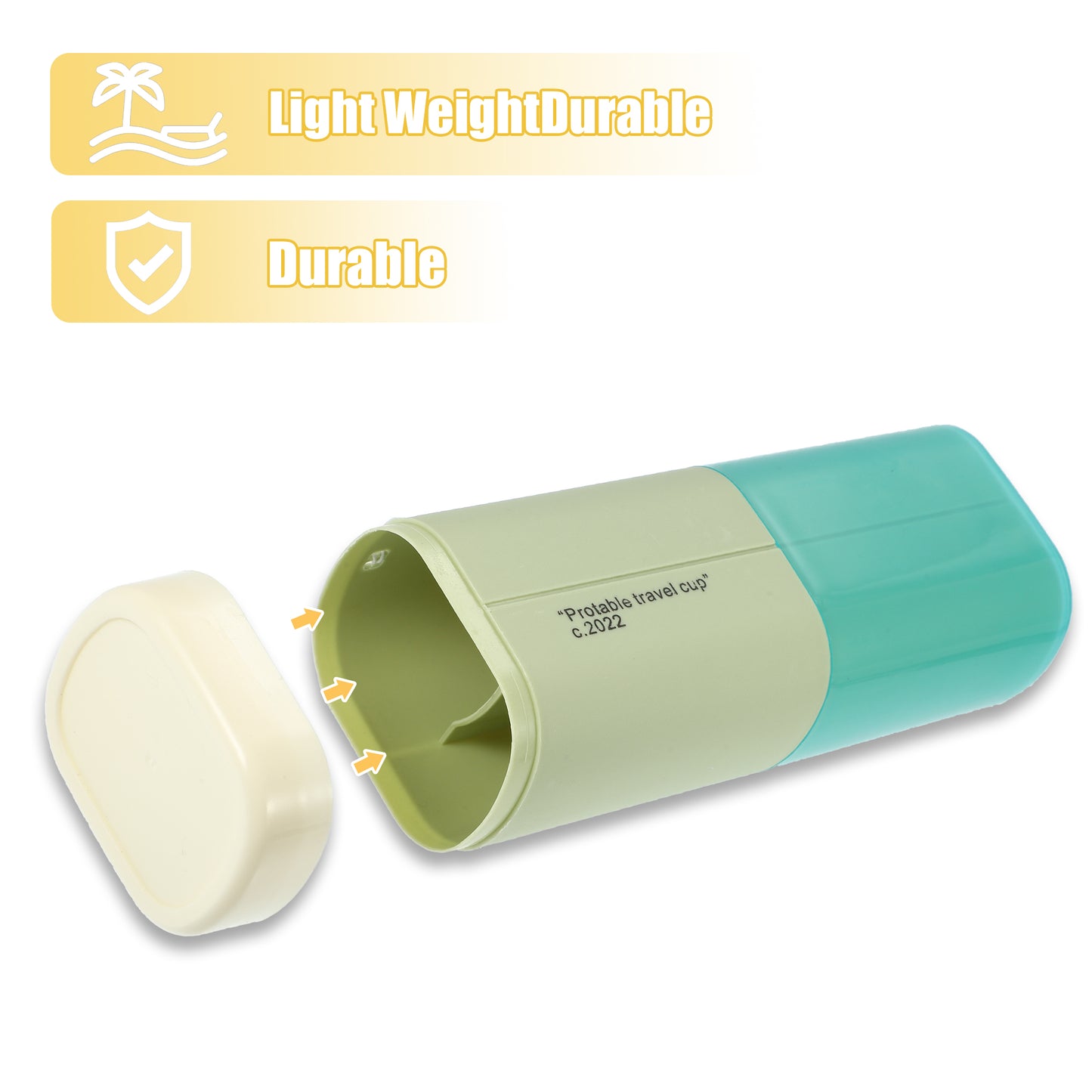 1 Pc Large Capacity Toothbrush Case with Cups for Travel Business 7.87"x3.07"x2.28" Green