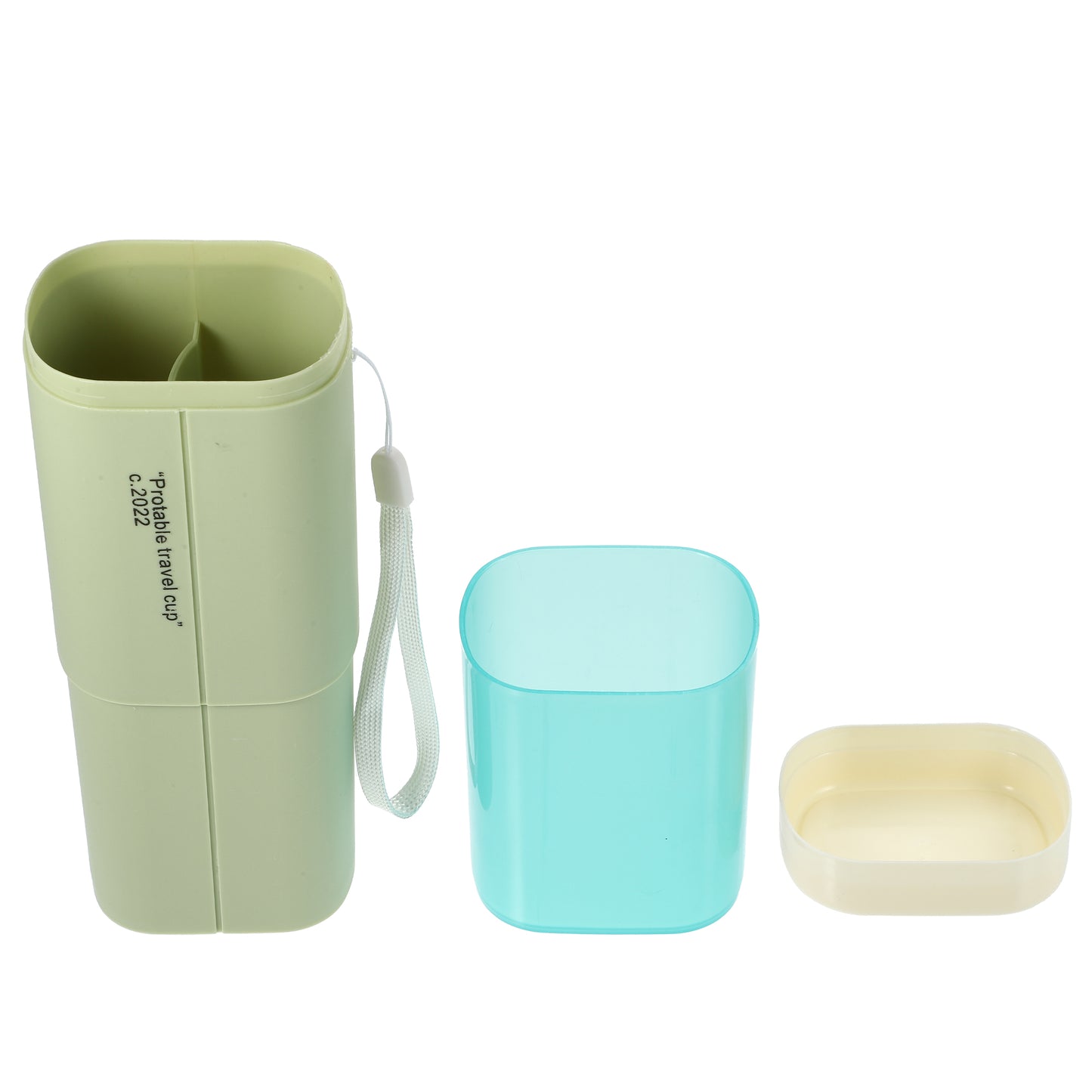 1 Pc Large Capacity Toothbrush Case with Cups for Travel Business 7.87"x3.07"x2.28" Green