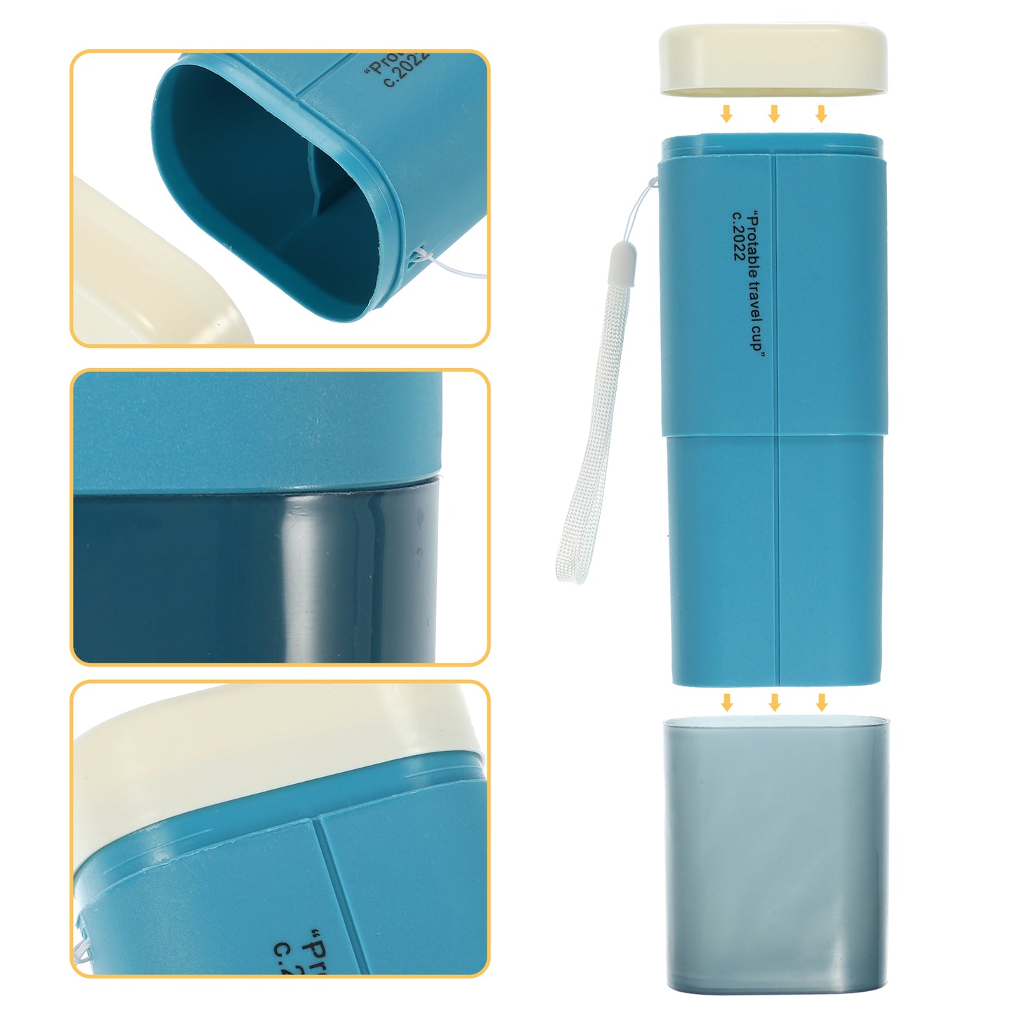 1 Pc Large Capacity Toothbrush Case with Cups for Travel Business 7.87"x3.07"x2.28" Blue