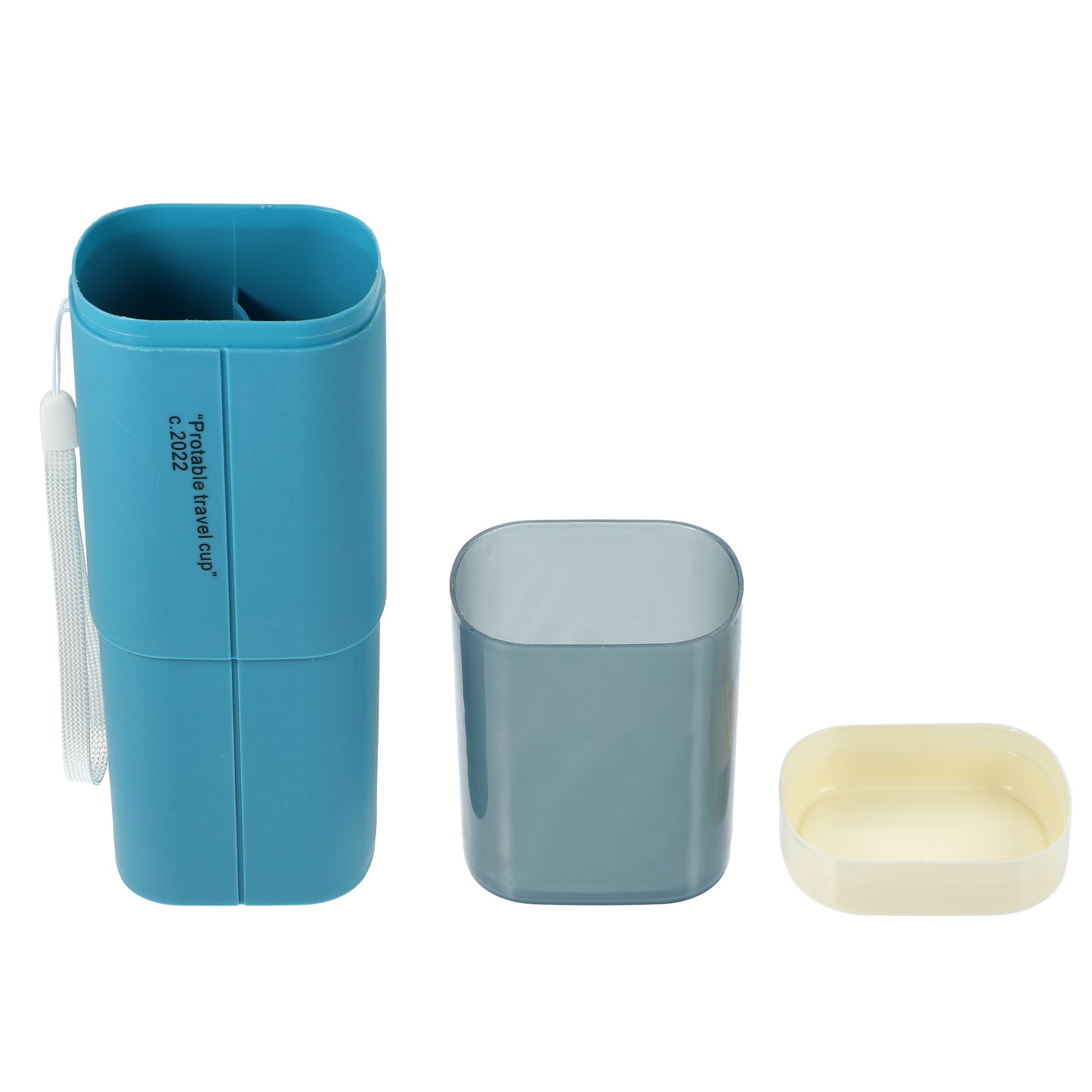 1 Pc Large Capacity Toothbrush Case with Cups for Travel Business 7.87"x3.07"x2.28" Blue