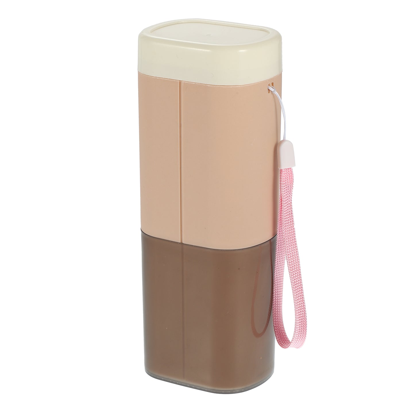 Estuche para cepillos de dientes de gran capacidad con vasos para viajes de negocios, 1 unidad, rosa y marrón.