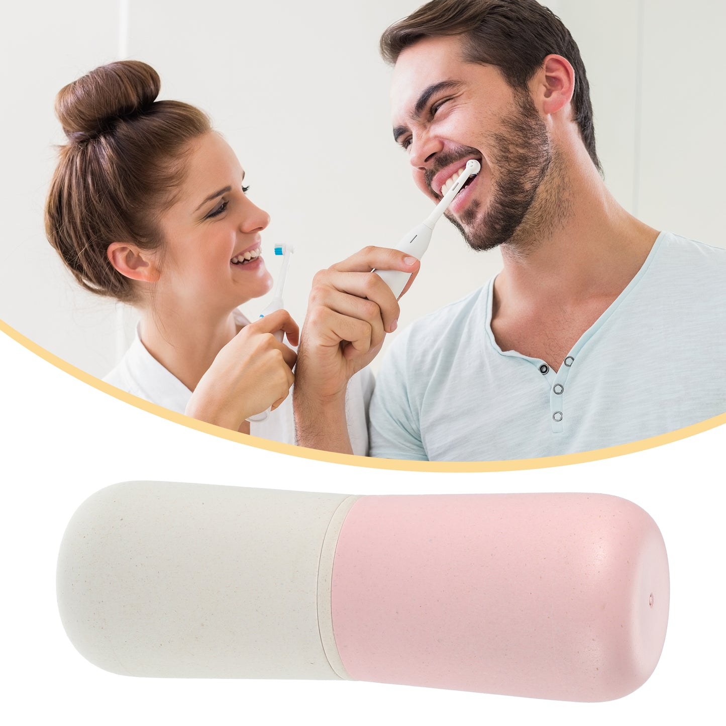 1 Pc Portable Traveling Toothbrush Holders Case, 7.72"x2.60" Pink