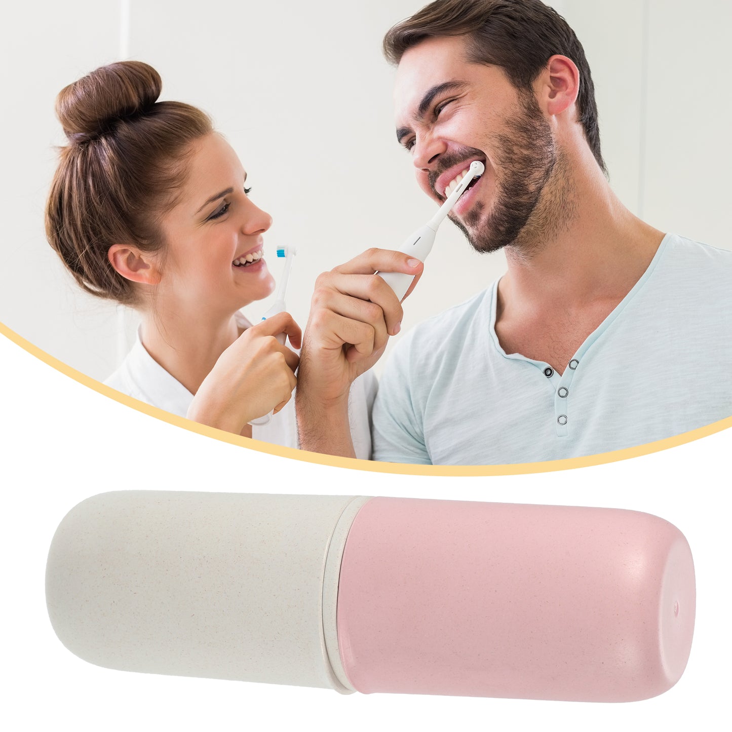 1 Pc Portable Traveling Toothbrush Holders Case, 7.87"x2.48"x2.36" Pink