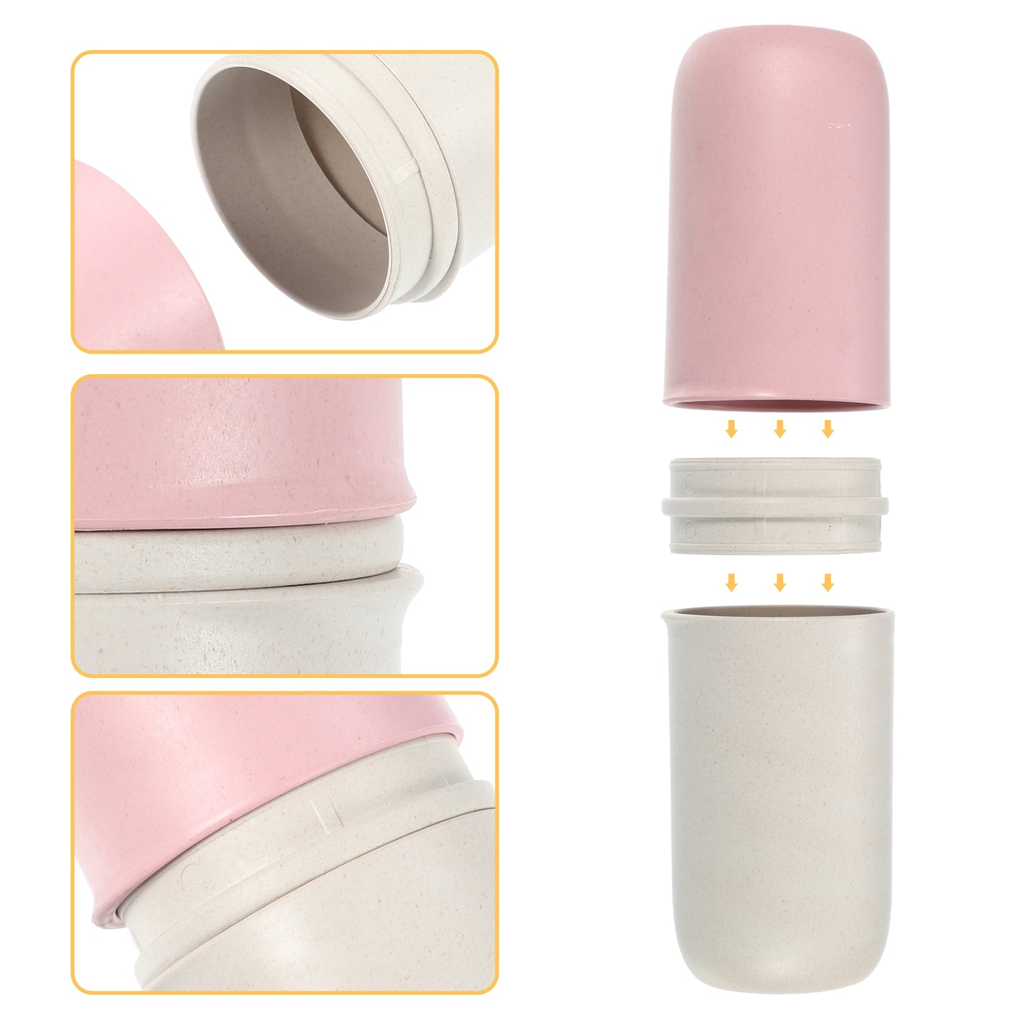 1 Pc Portable Traveling Toothbrush Holders Case, 7.87"x2.48"x2.36" Pink