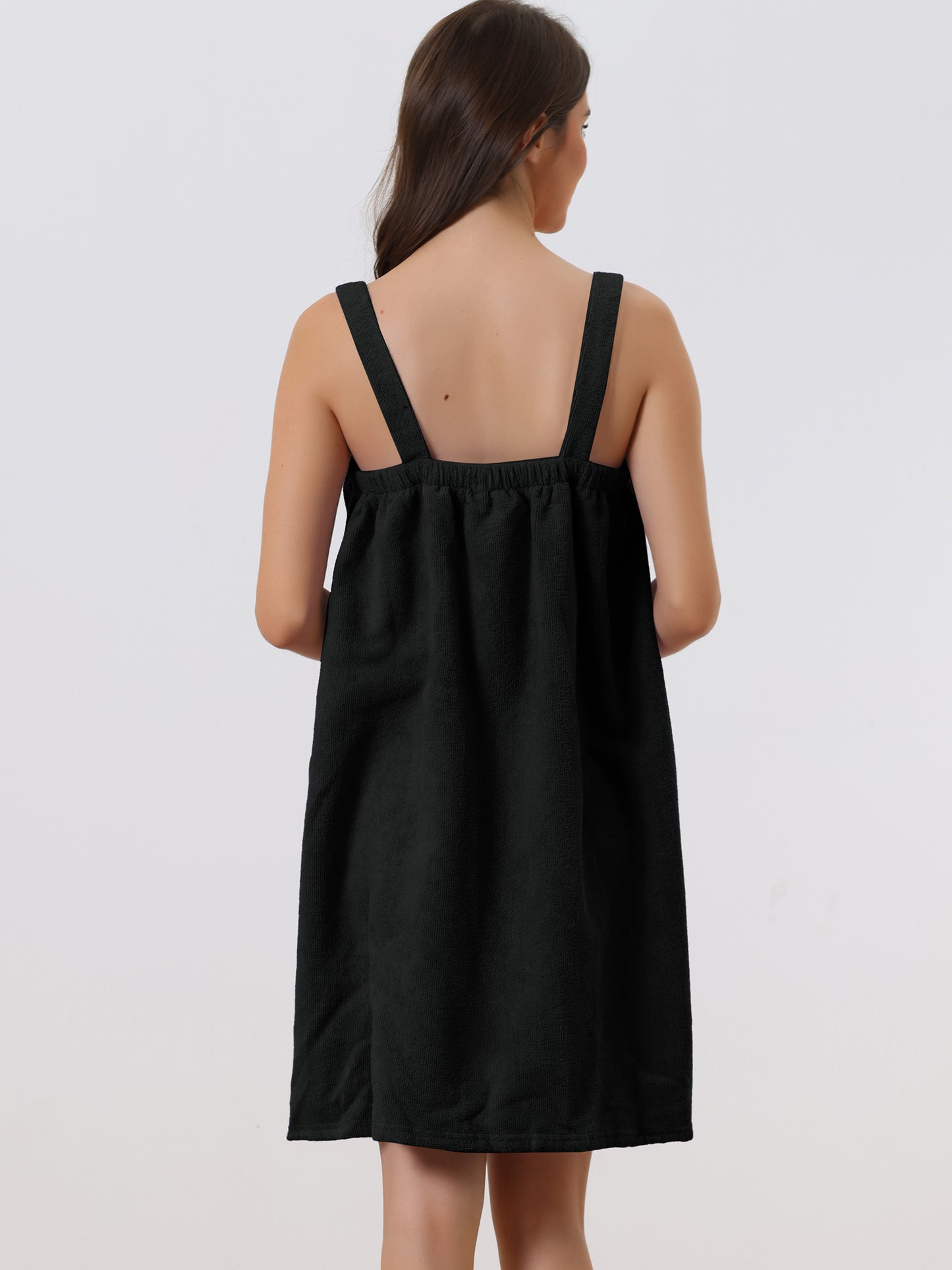 Bata de baño de felpa para mujer, con tirantes, ideal para gimnasio, ducha y baño.