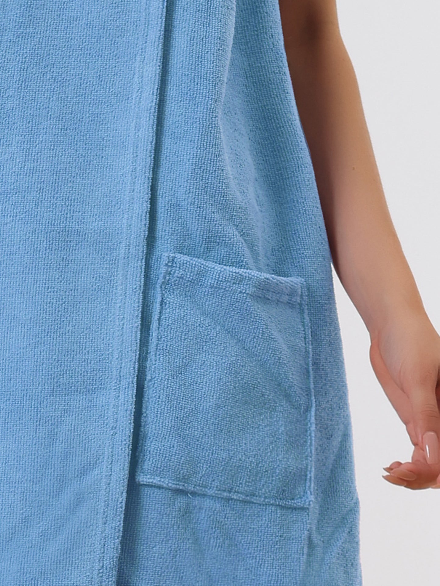 Women's Towel Dress Terry Wrap Bathrobe Spa Towelling Robe with Strap for Gym Shower Bath