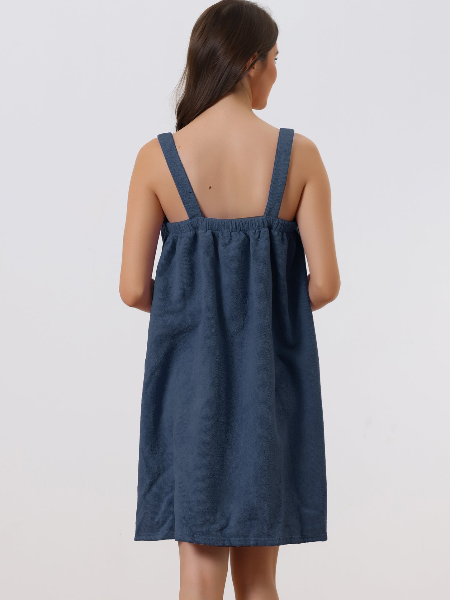 Bata de baño de felpa para mujer, con tirantes, ideal para gimnasio, ducha y baño.