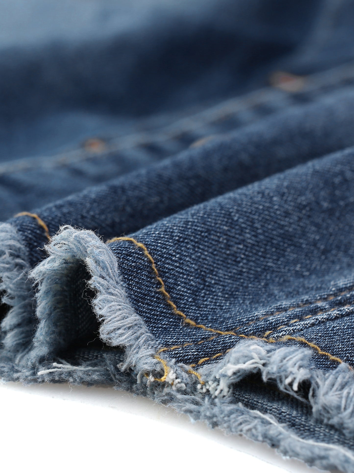 Women Plus Size Denim Jacket Frayed Hem Classic Washed Denim Jean Jacket