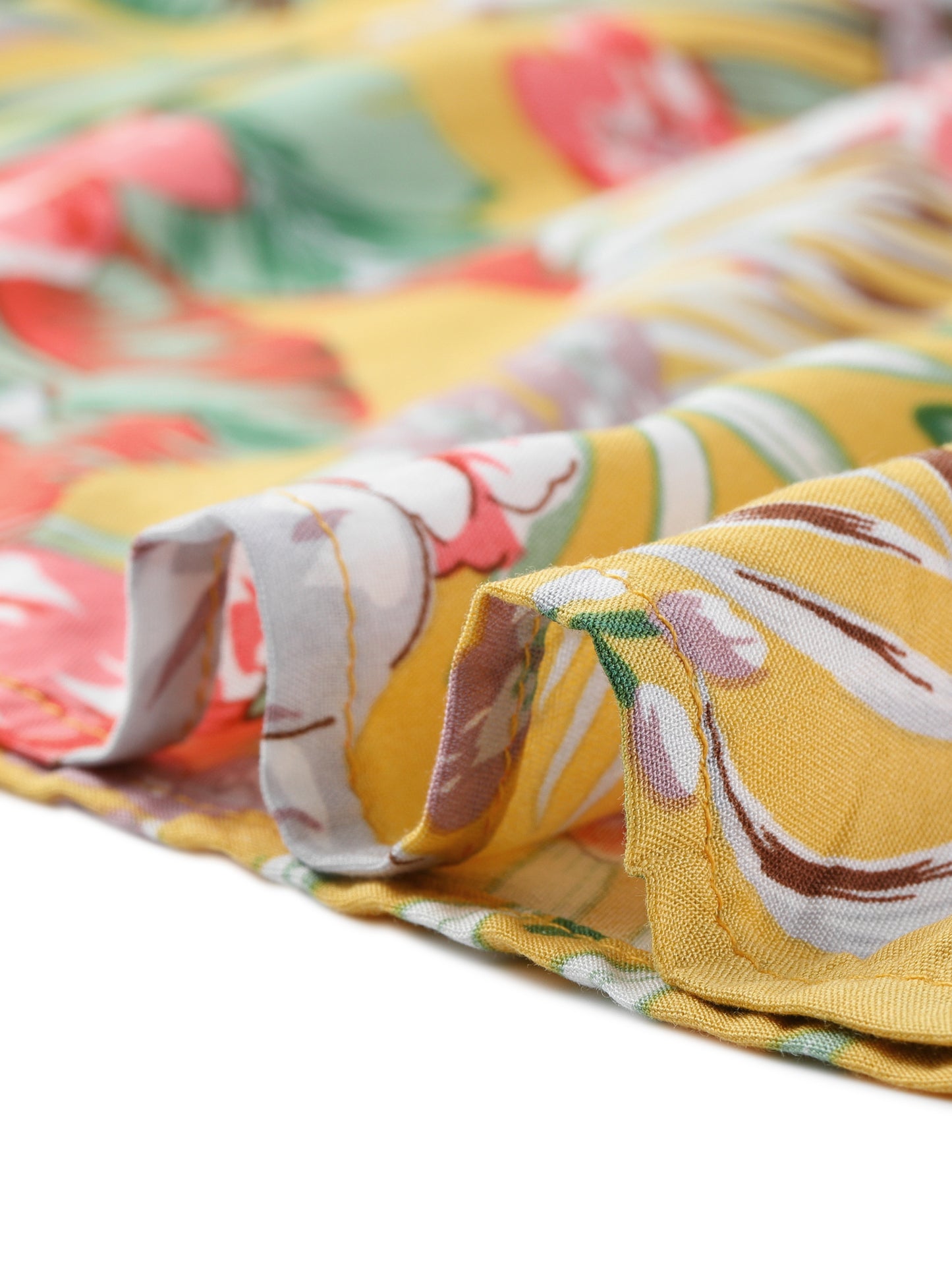 Women's Summer Beach Ruched Split Thigh Tropical Skirt