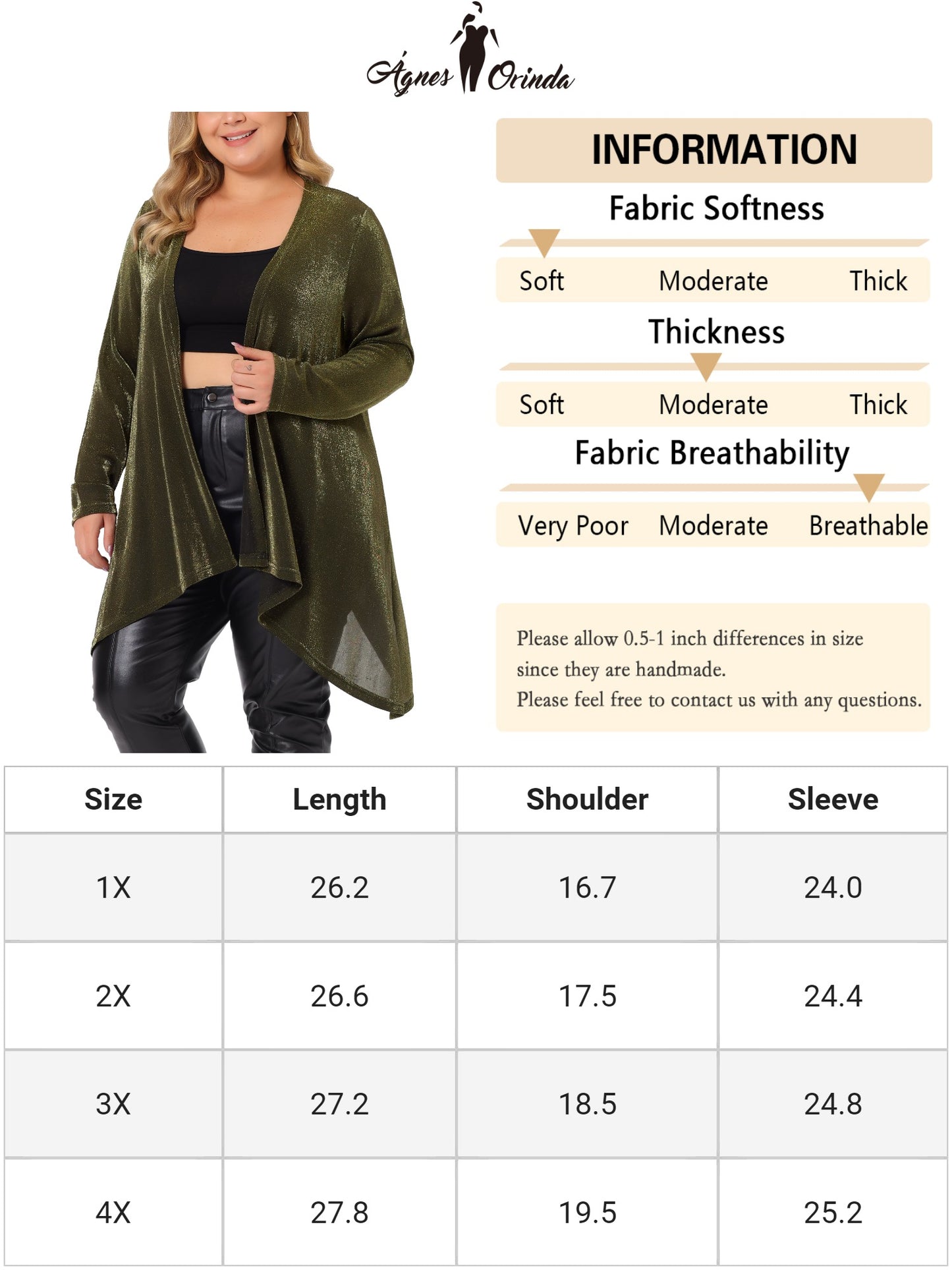 Women Plus Size Cardigan Open Front Long Sleeve Irregular Hem Lightweight Long Cardigan