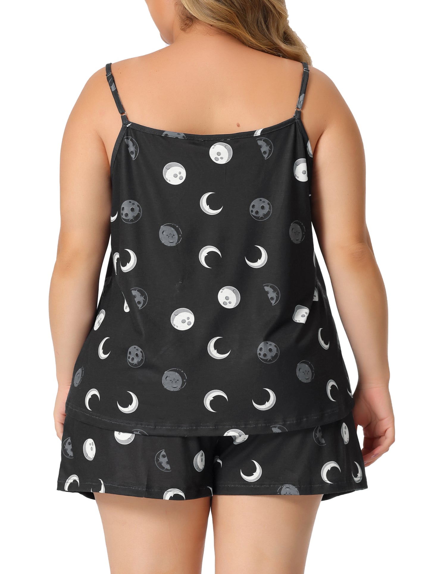 Women Plus Size Nightgown Summer Cherry Print Cami Top and Shorts Sleepwear Pajama Set