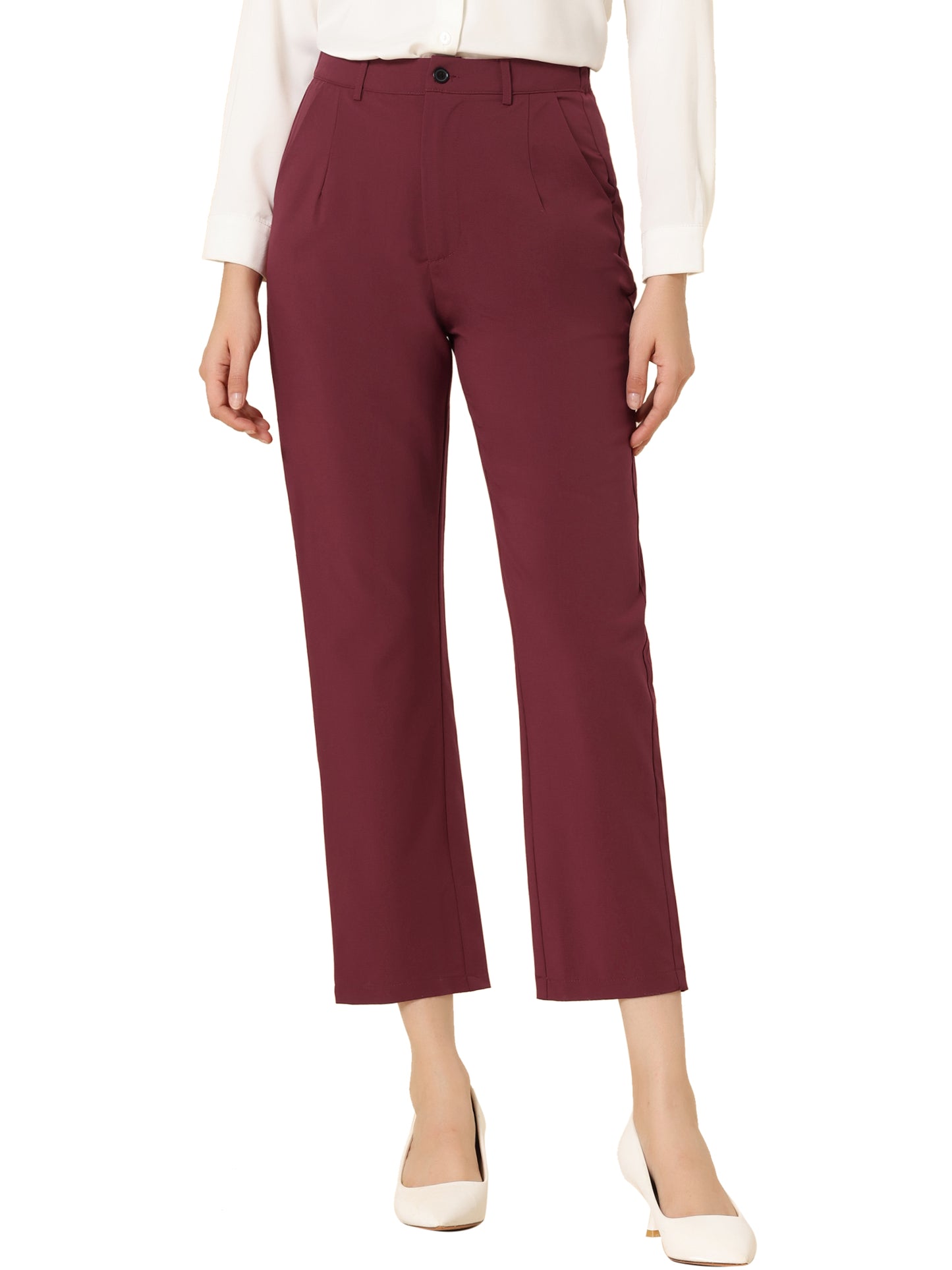 Pantalones de trabajo de cintura alta para mujer (disponibles en tallas grandes)
