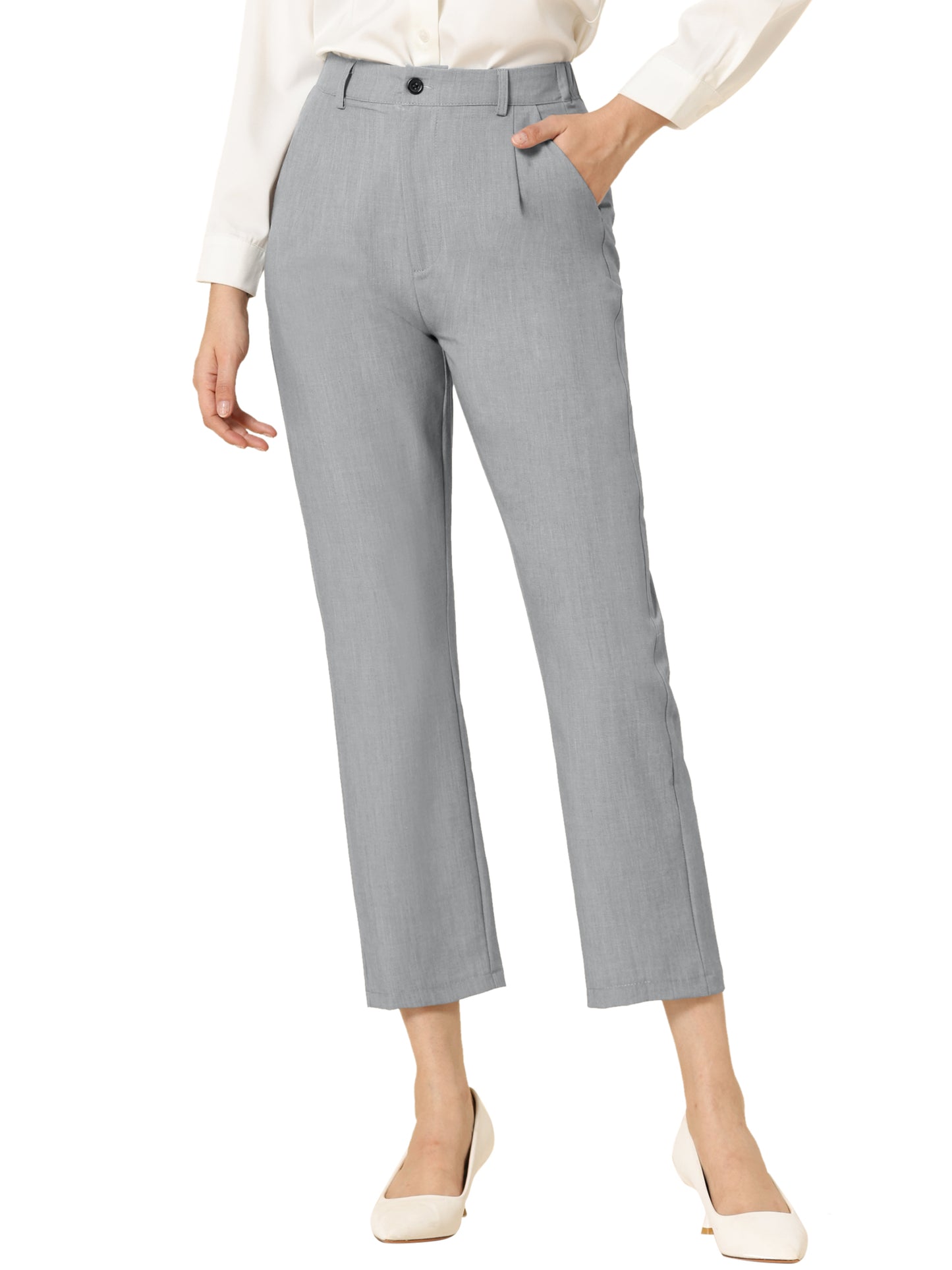 Pantalones de trabajo de cintura alta para mujer (disponibles en tallas grandes)