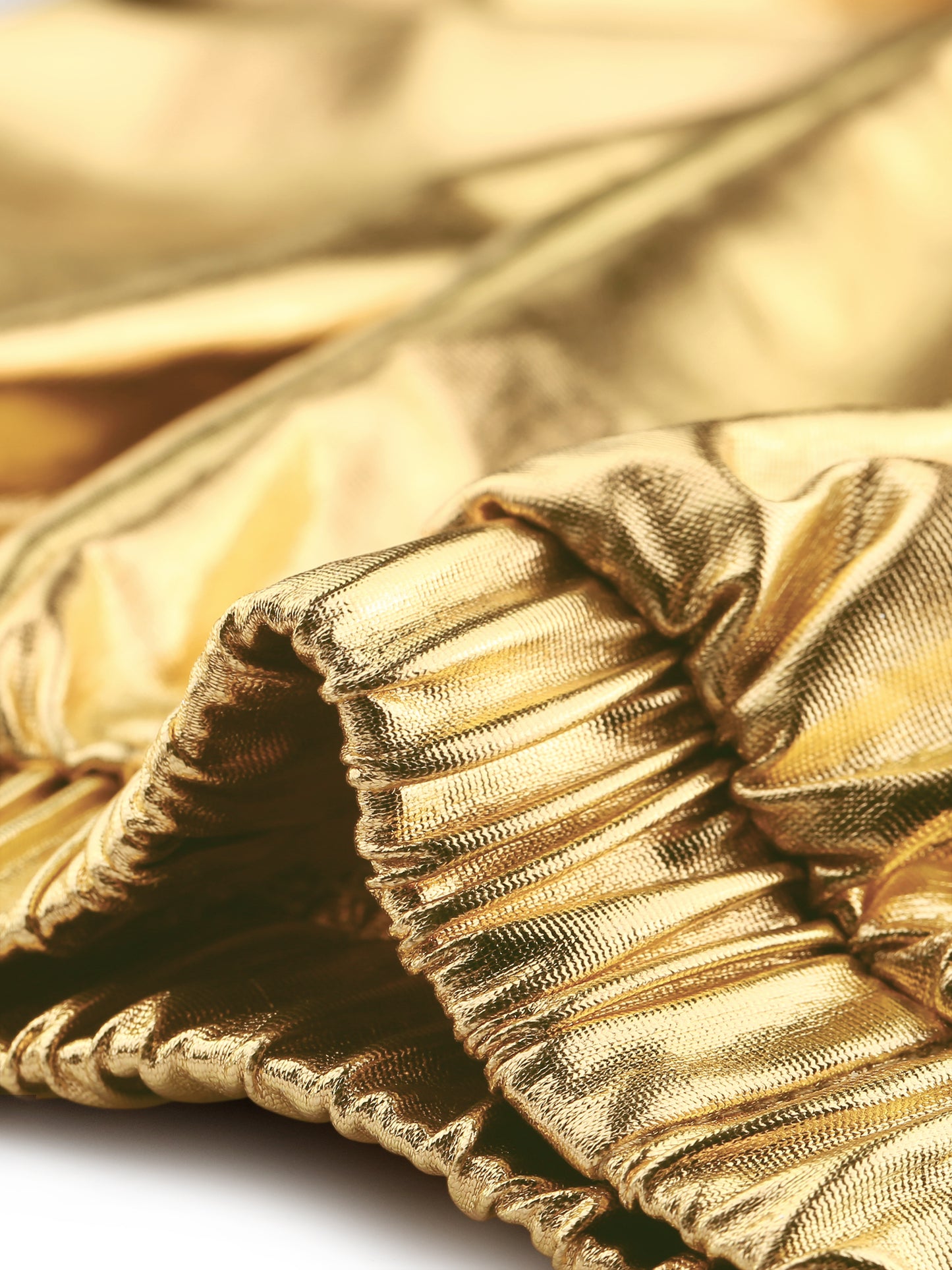 Pantalones metálicos para mujer, con cintura elástica, brillantes y holográficos