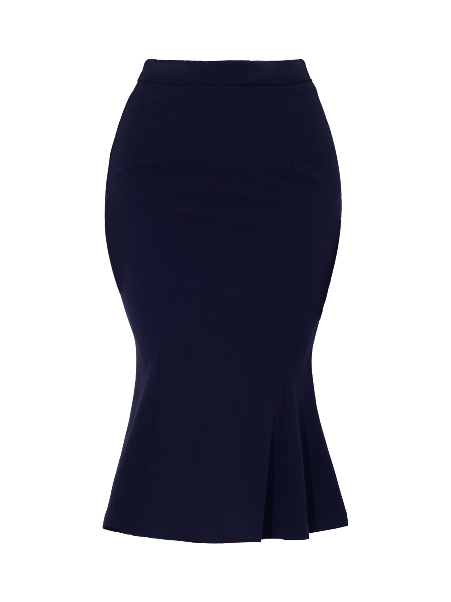 Women's Bodycon Skirt High Waist Ruffle Hem Fishtail Mermaid Midi Skirt