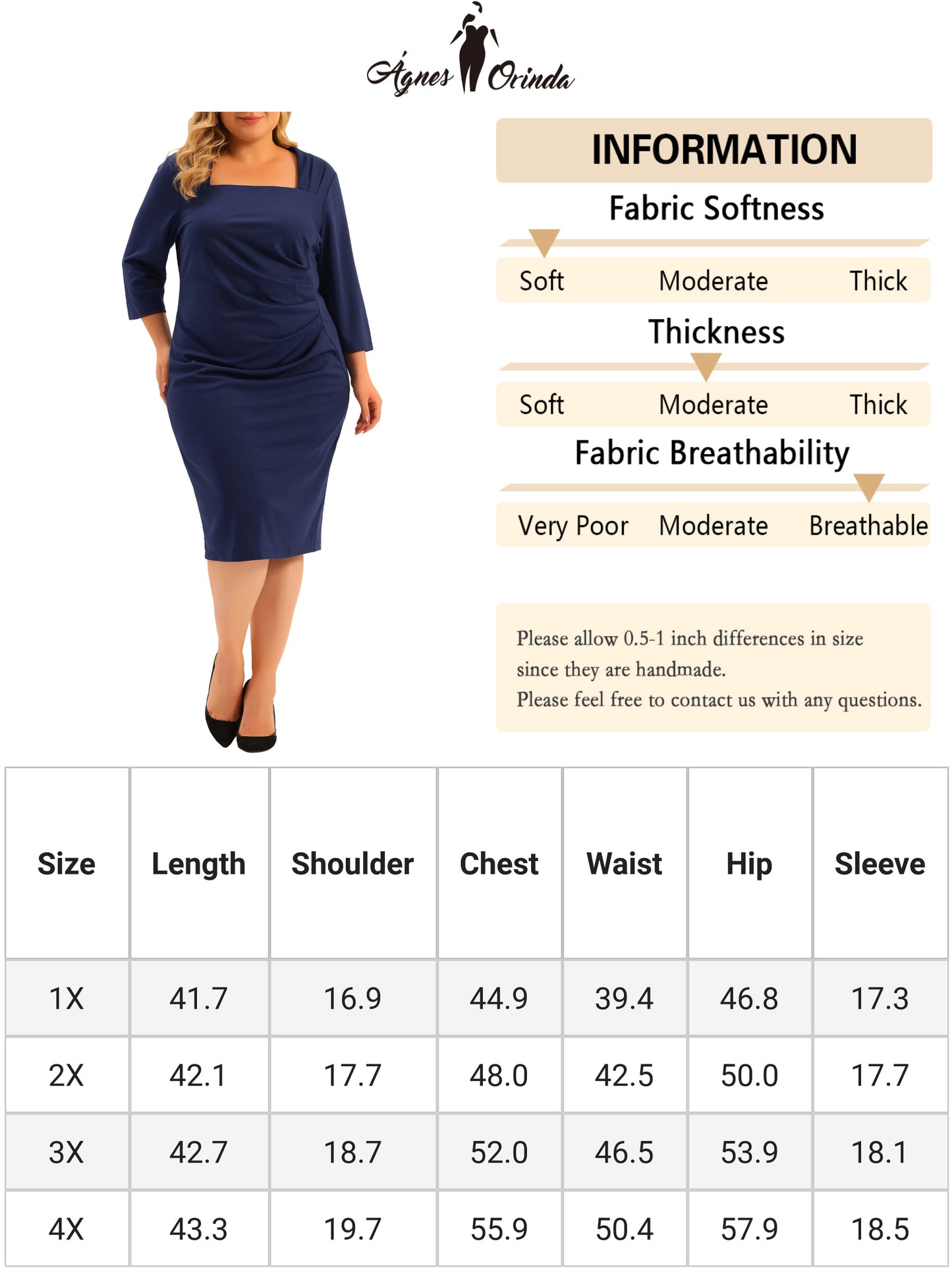 Women Plus Size Dress Square Neck Ruched Work Business Cocktail Party Bodycon Sheath Dress
