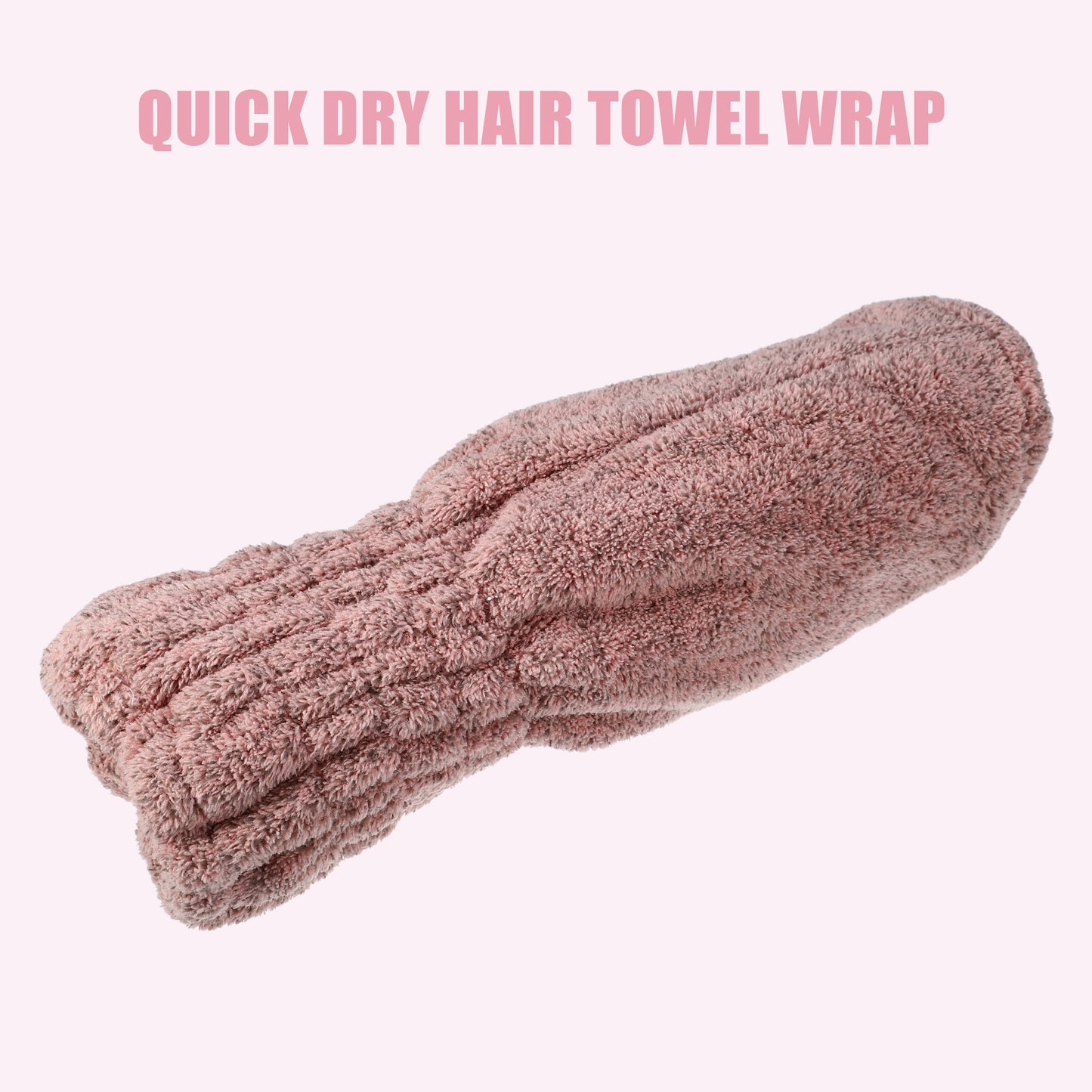 Charcoal Fiber Hair Drying Towel Strong Absorbent Lightweight Dry Cap Pink