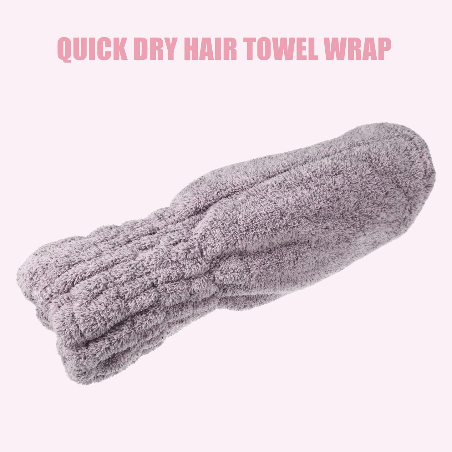 Charcoal Fiber Hair Drying Towel Strong Absorbent Lightweight Dry Cap Purple