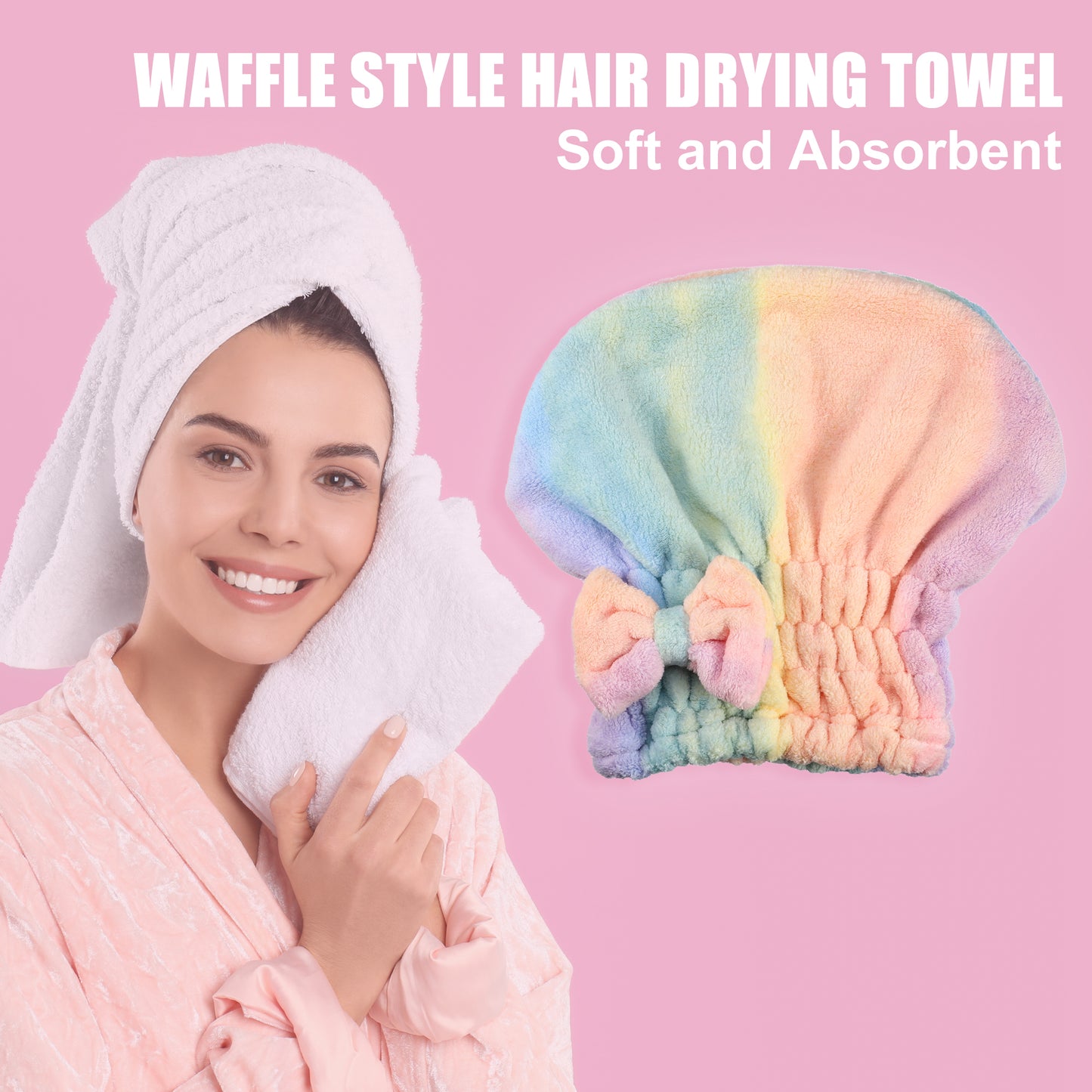 Hair Drying Towel, Quick Drying Lightweight Towel Cap Assorted Color