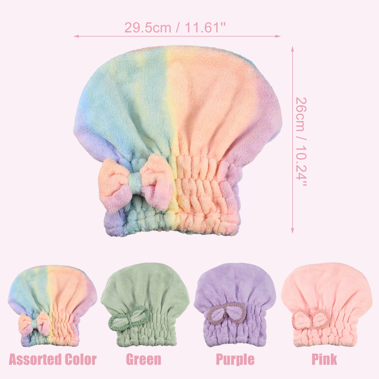 Hair Drying Towel, Quick Drying Lightweight Towel Cap Assorted Color