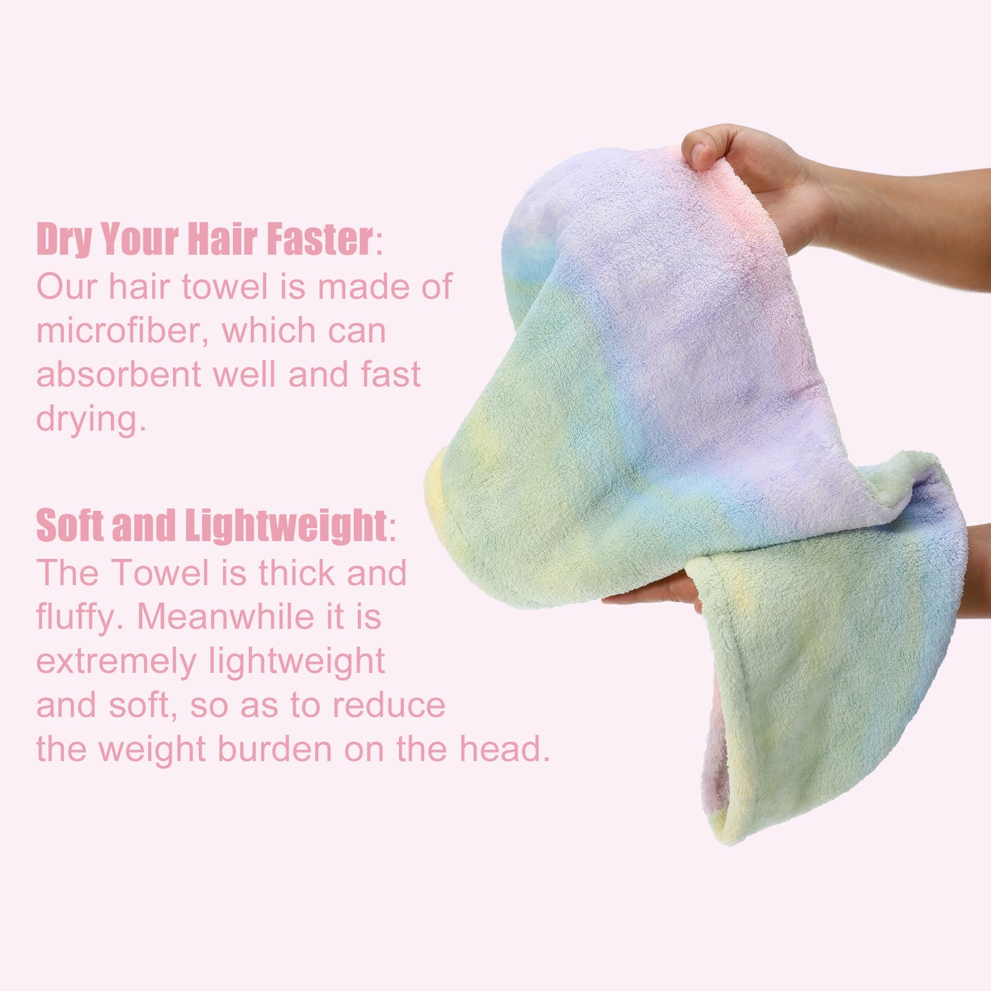 Hair Drying Towel, Quick Drying Lightweight Towel Cap Assorted Color