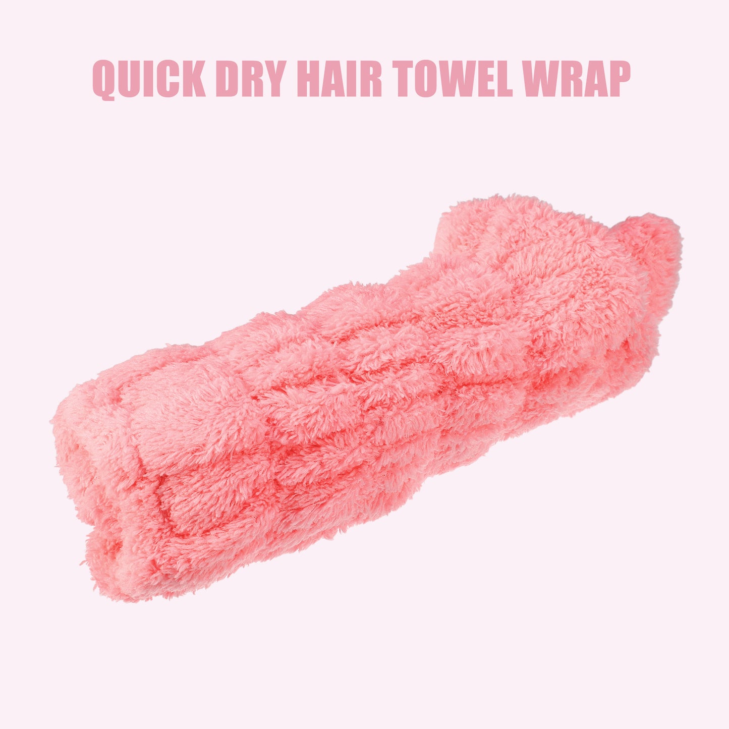 Cat Shape Cute Hair Drying Towel Dry Cap, Lightweight Strong Absorbent, Pink