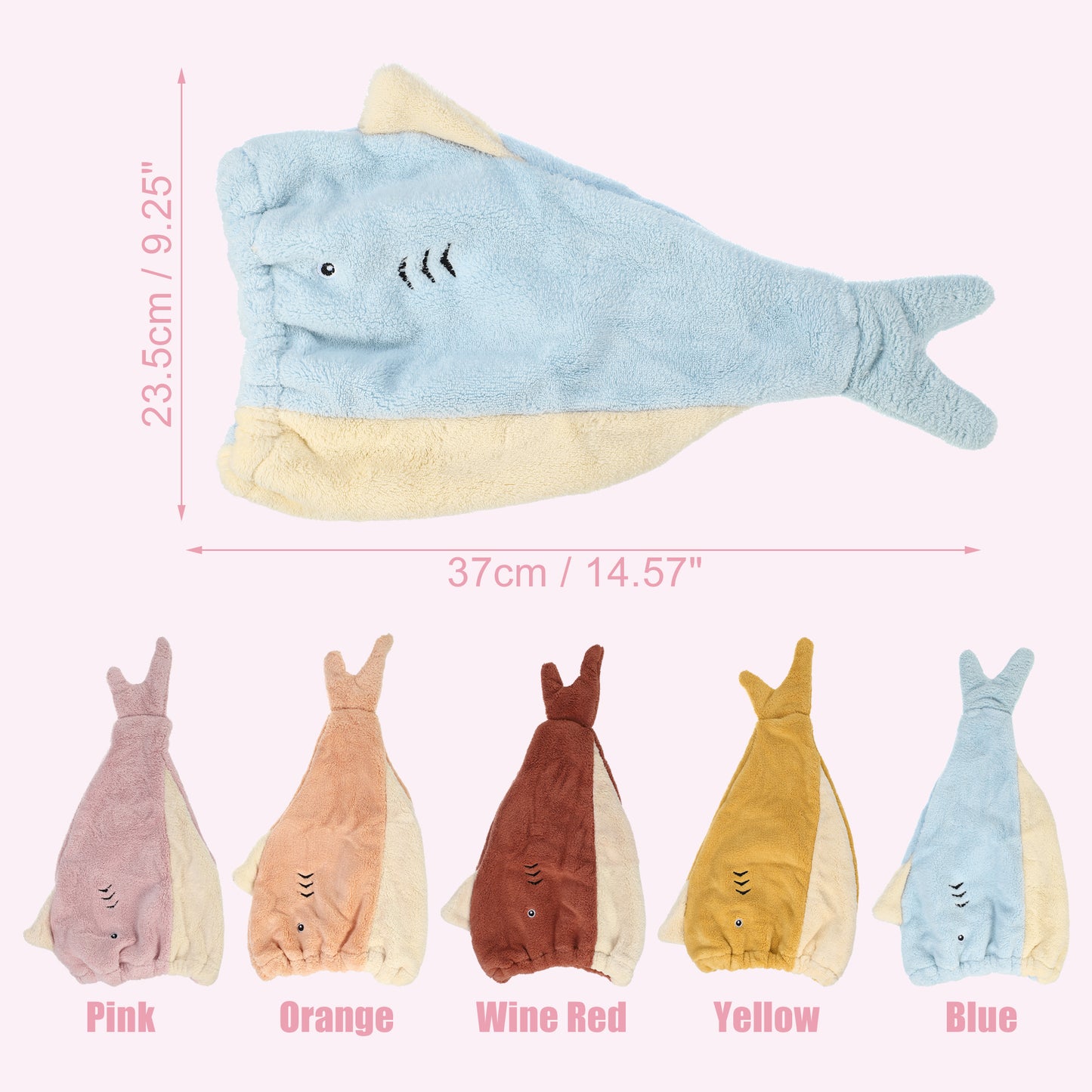 Teenager Hair Drying Towel Cute Cartoon Absorbent Dry Cap Towel Blue
