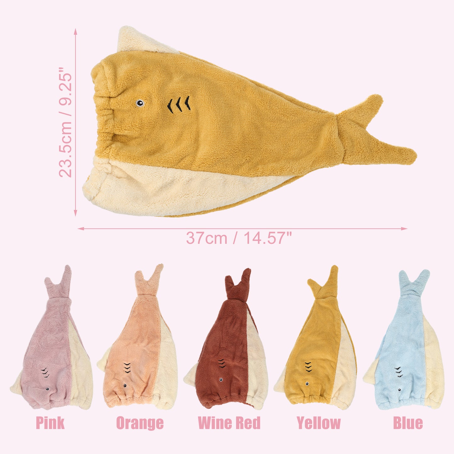 Teenager Hair Drying Towel Cute Cartoon Absorbent Dry Cap Towel Yellow
