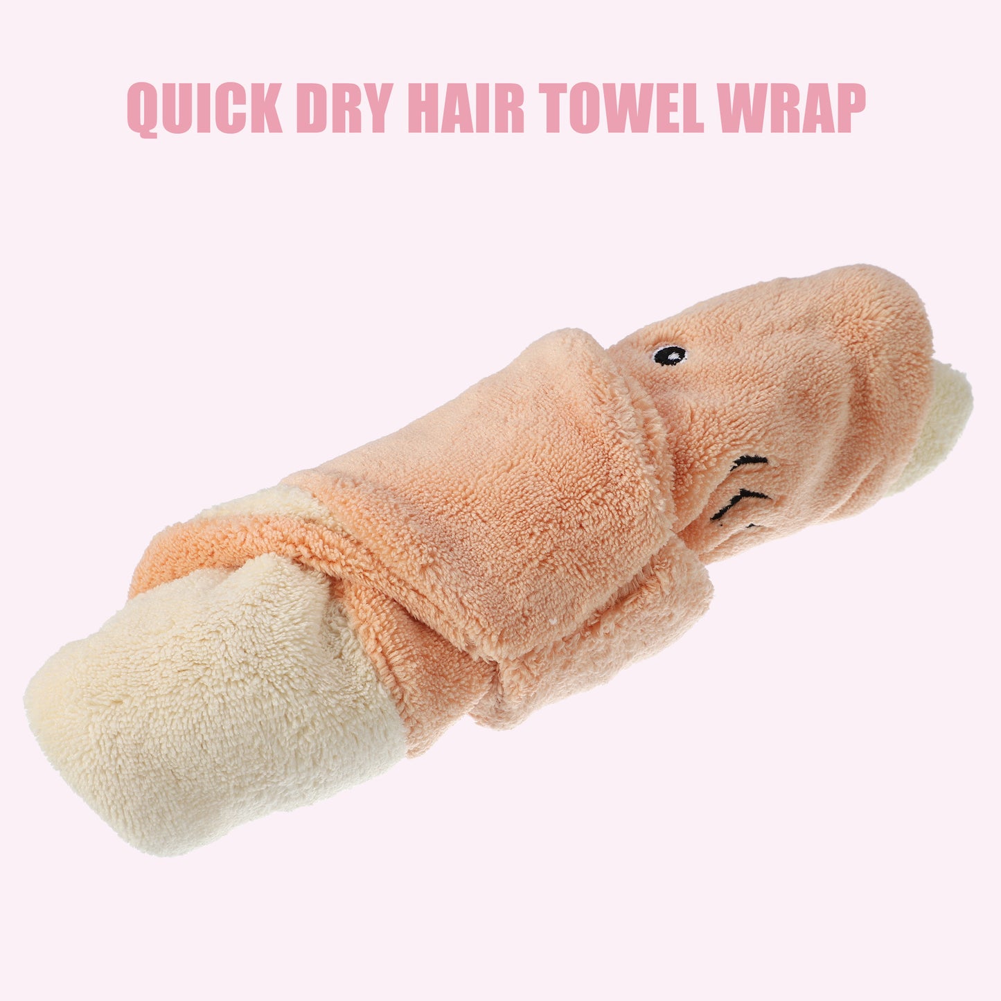 Teenager Hair Drying Towel Cute Cartoon Absorbent Dry Cap Towel Orange