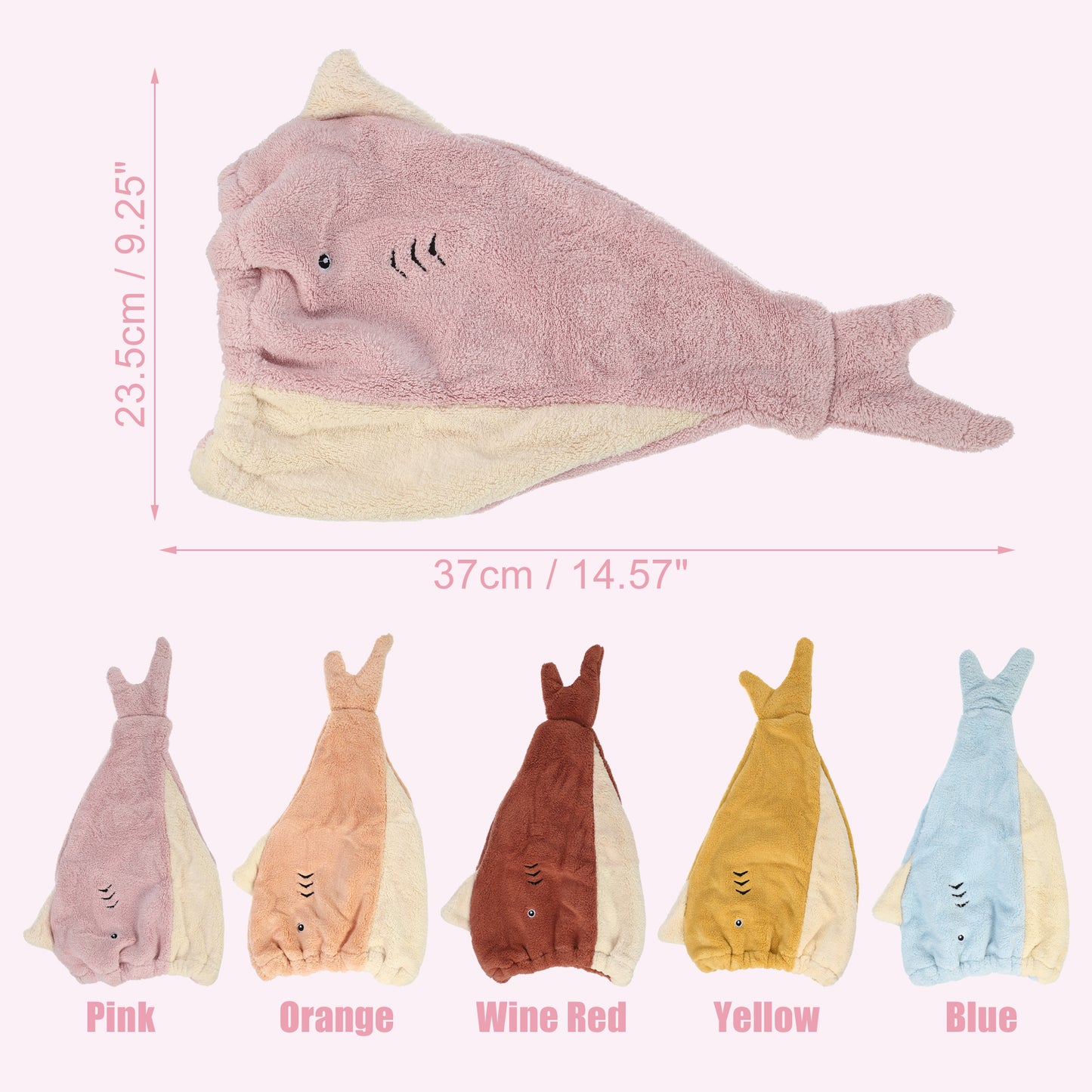 Teenager Hair Drying Towel Cute Cartoon Absorbent Dry Cap Towel Pink