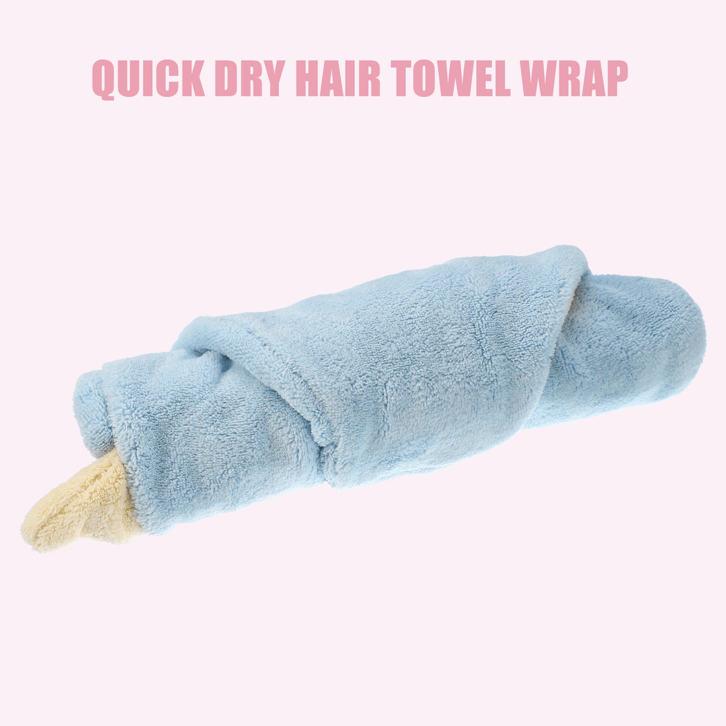 Shark Shaped Cute Hair Drying Towel Absorbent Dry Cap Towel Blue