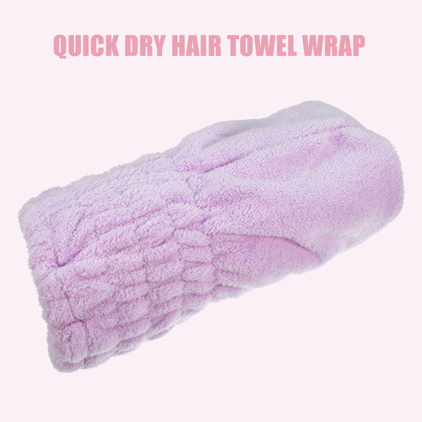 Coral Fleece Hair Drying Towel Big Bow Cute Quick Drying Cap Purple