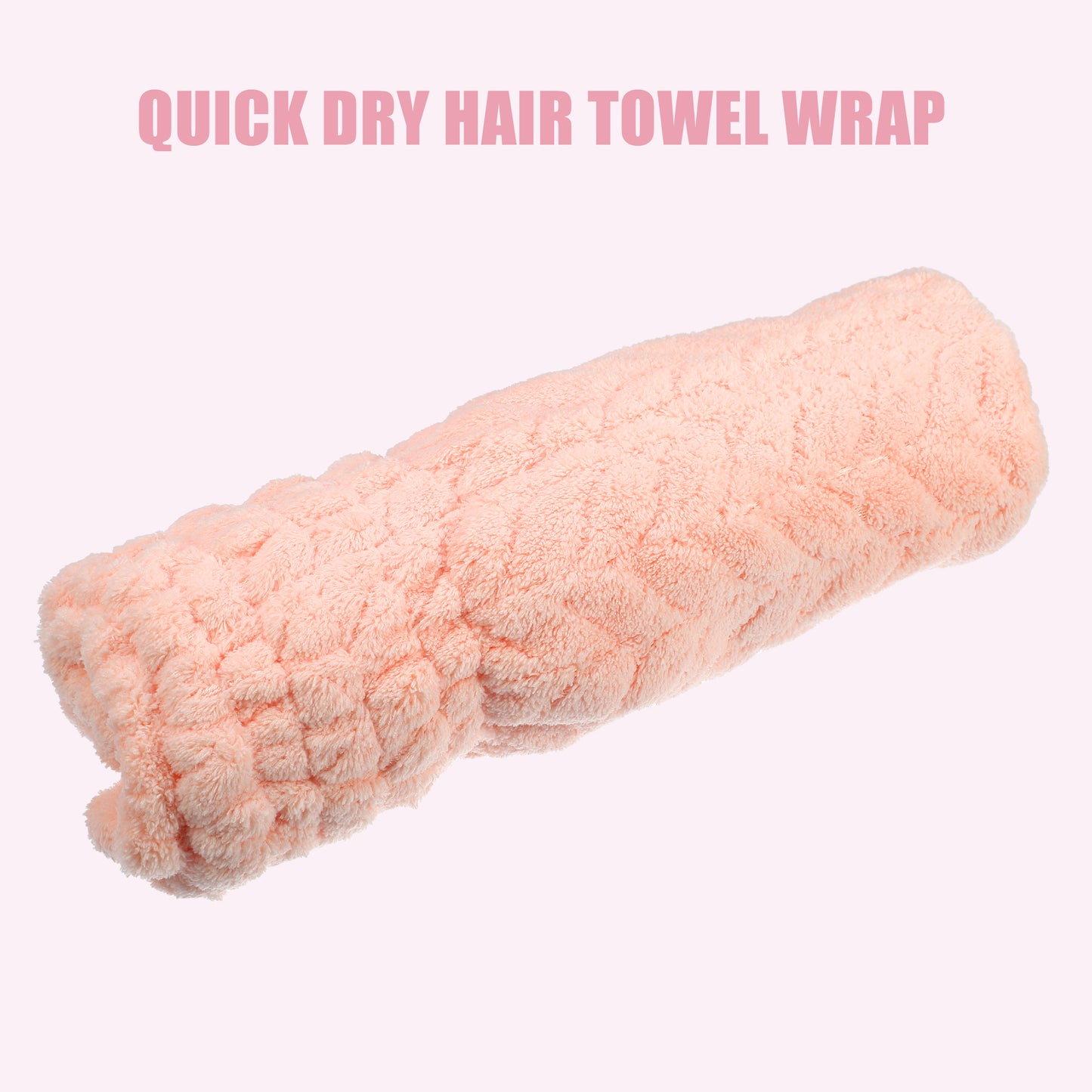 Diamond Shape Quick Drying Absorbent Hair Towel Dry Cap Pink