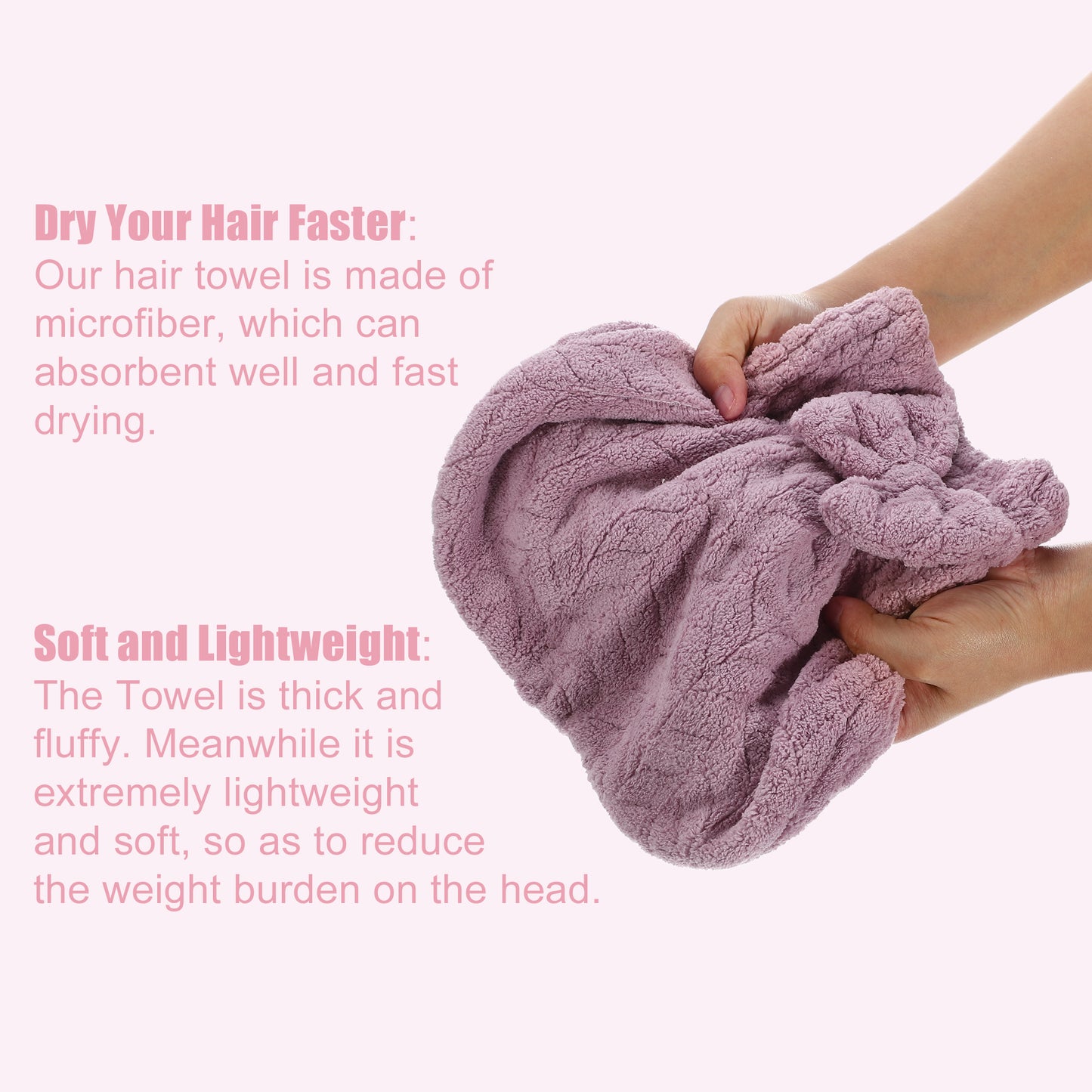 Diamond Shape Quick Drying Absorbent Hair Towel Dry Cap Purple