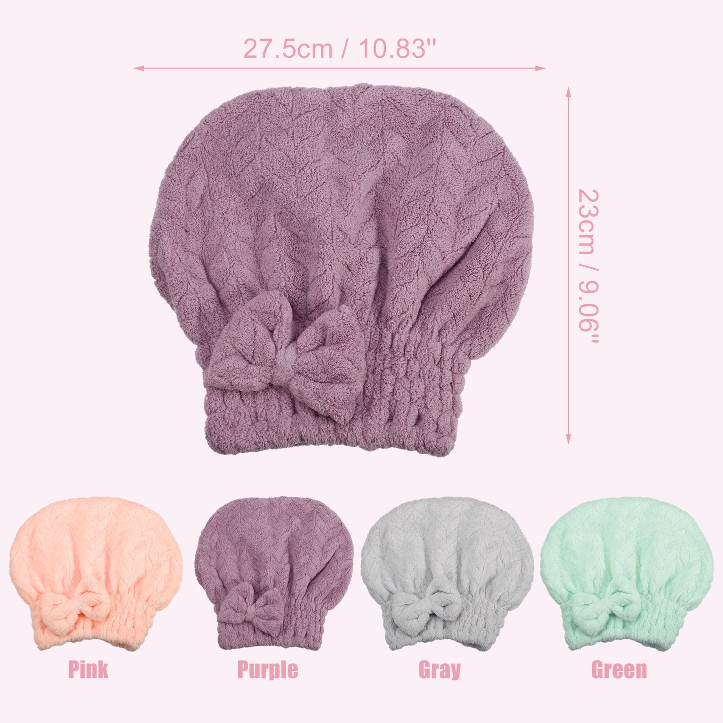 Diamond Shape Quick Drying Absorbent Hair Towel Dry Cap Purple