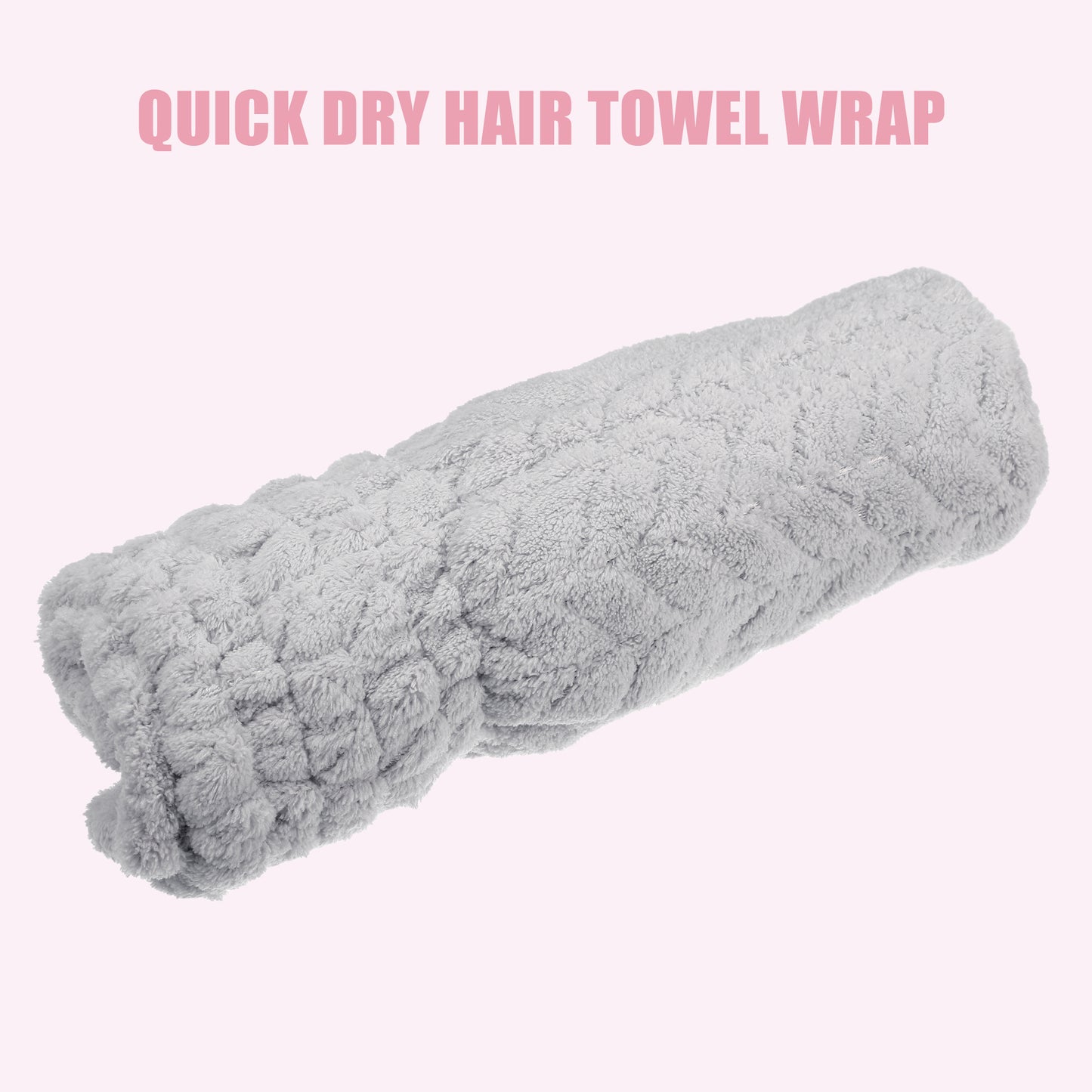 Diamond Shape Quick Drying Absorbent Hair Towel Dry Cap Gray