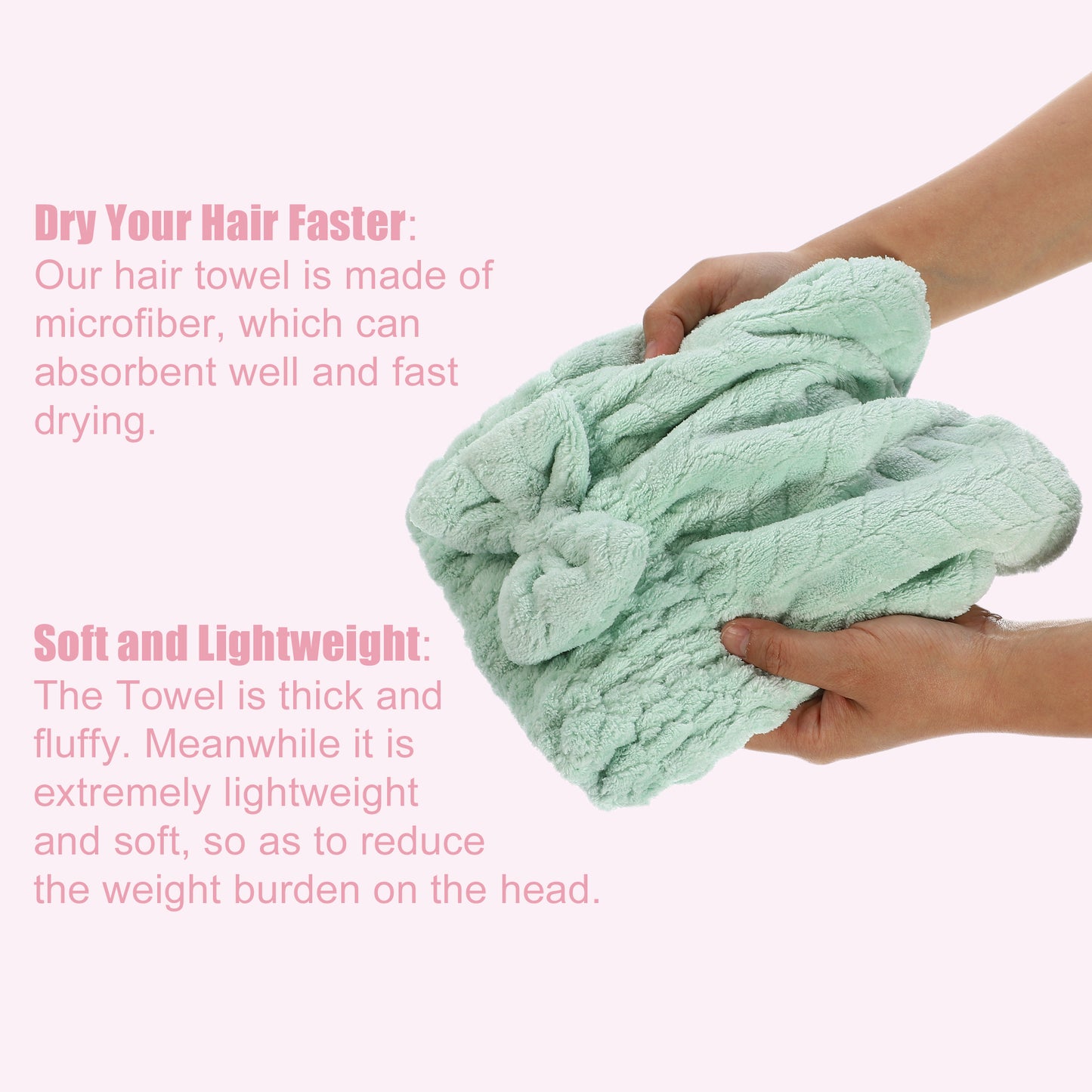 Diamond Shape Quick Drying Absorbent Hair Towel Dry Cap Green