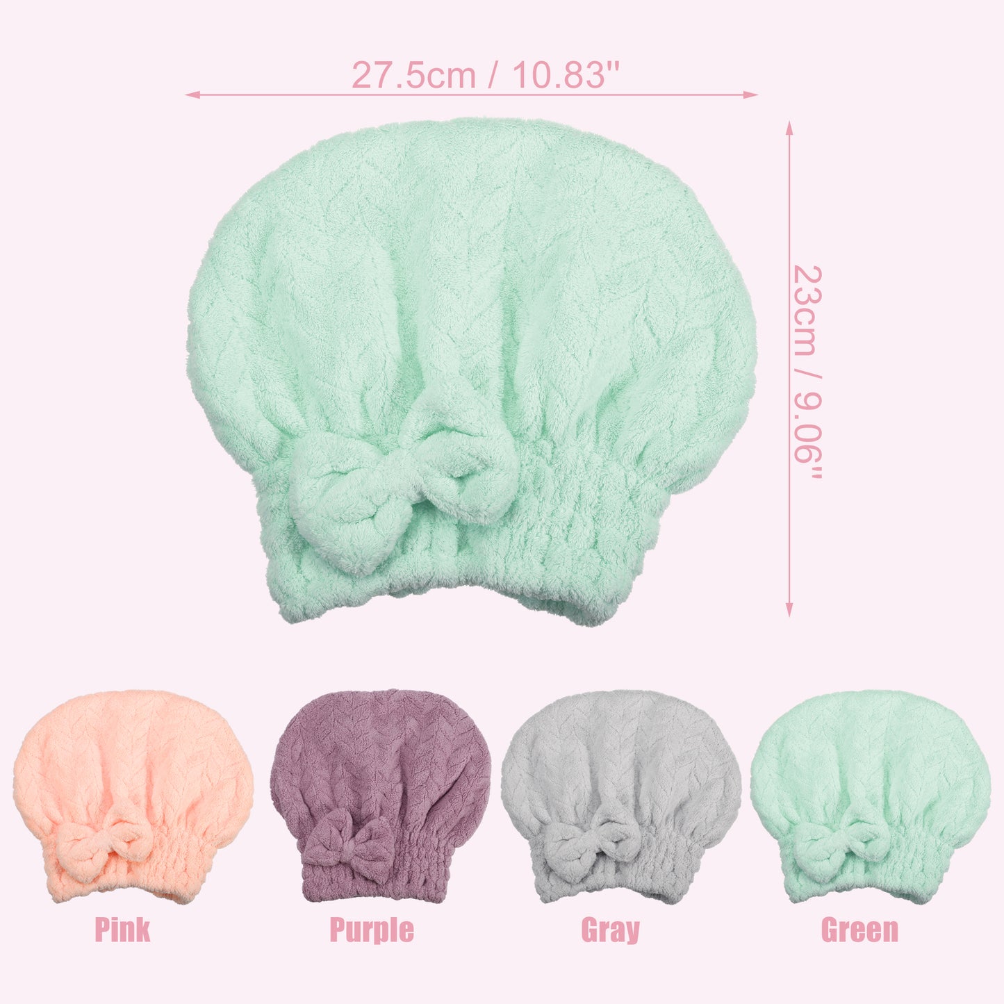 Diamond Shape Quick Drying Absorbent Hair Towel Dry Cap Green