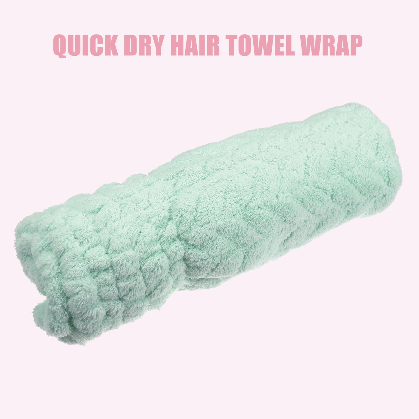 Diamond Shape Quick Drying Absorbent Hair Towel Dry Cap Green
