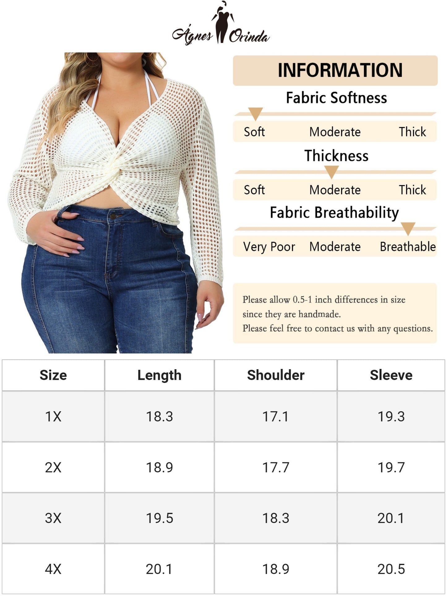Women Plus Size Mesh Crochet Crop Top Hollow Out Knit Sweater Beach See Through Cover Ups