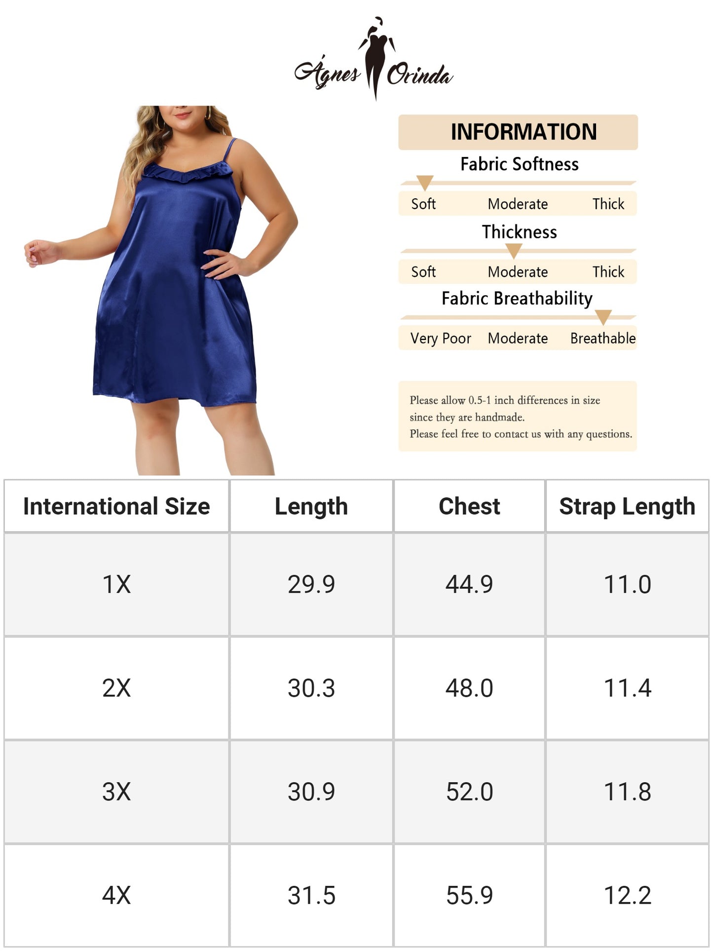 Women Plus Size Nightgown Ruffle Nightgowns Spaghetti Lounge Sleep Dress