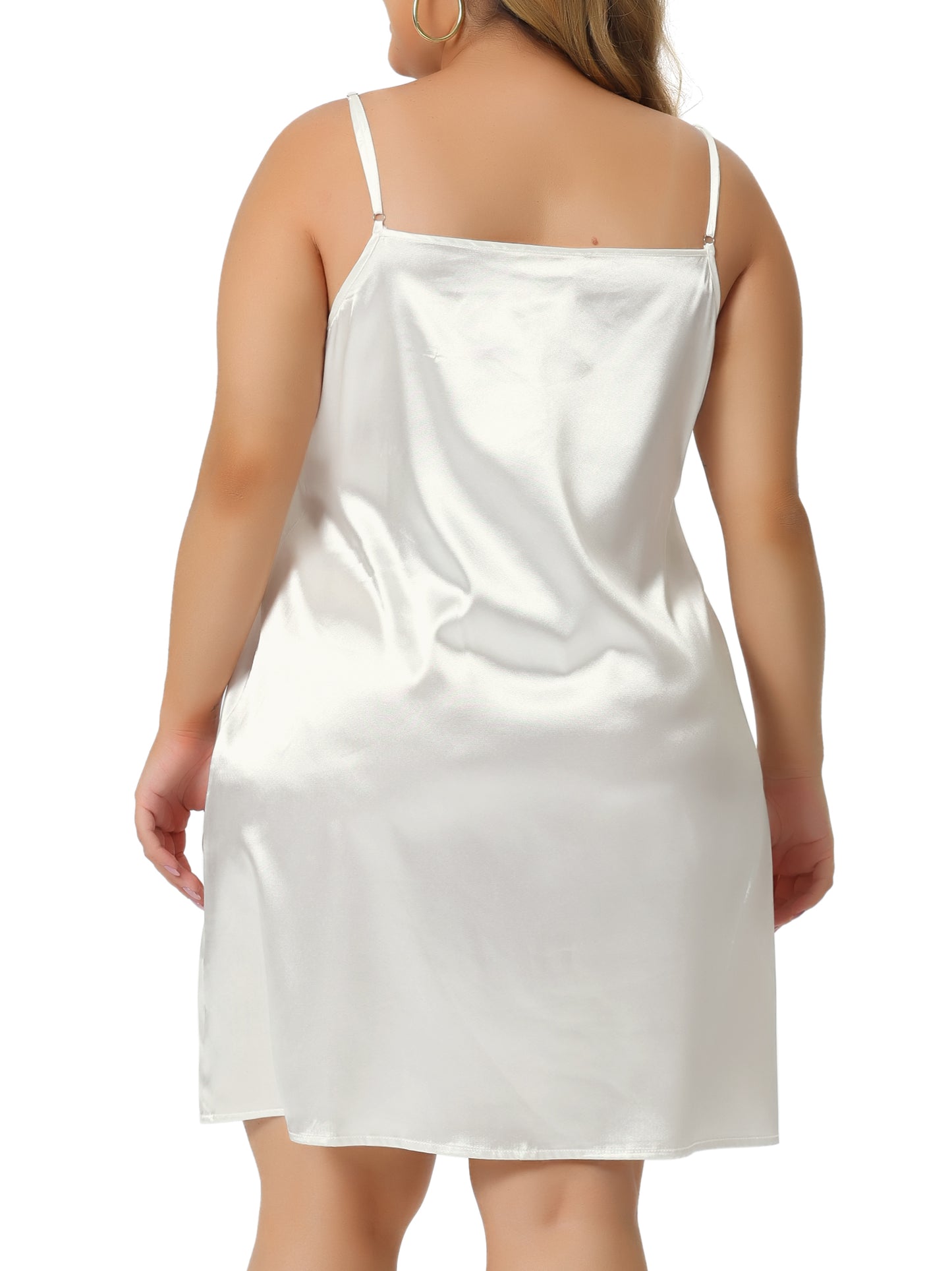 Women Plus Size Satin Lace Chemise Sexy Nightgown Cami Nightdress Sleepwear