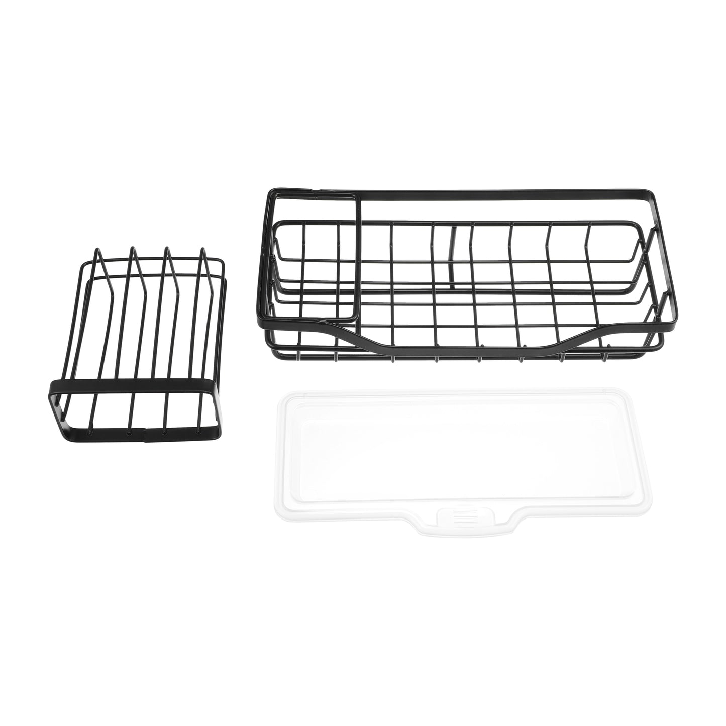 Stainless Steel Sink Caddy Organizer Brush Holder for Bathroom 8.31"x3.58"x2.36" Black