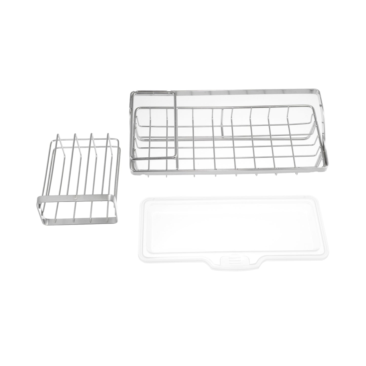 Stainless Steel Sink Caddy Organizer Brush Holder for Bathroom 8.27"x3.50"x2.52" Silver Tone