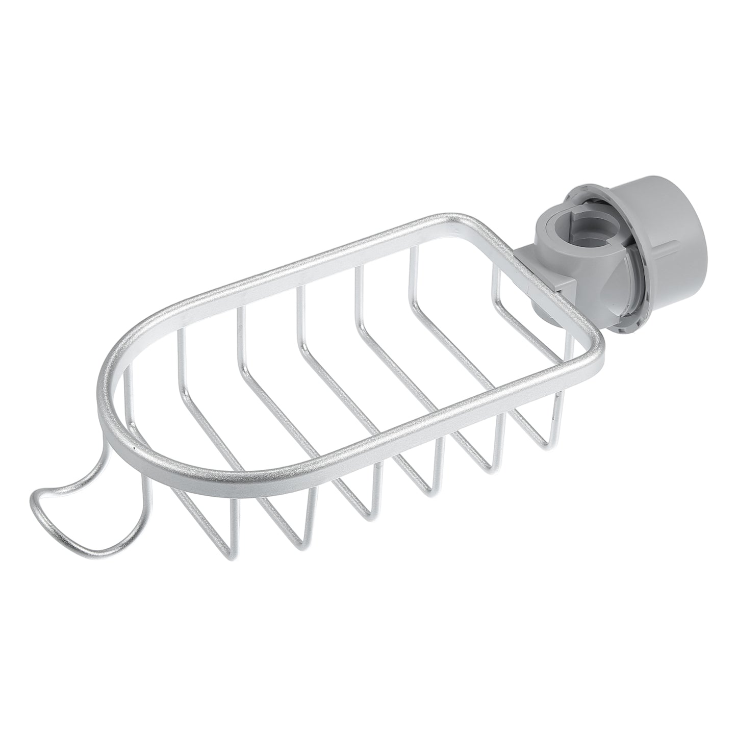 Sink Caddy Sponge Holder Faucets Caddy Organizer, 10.83"x4.25"x2.64" Silver Tone