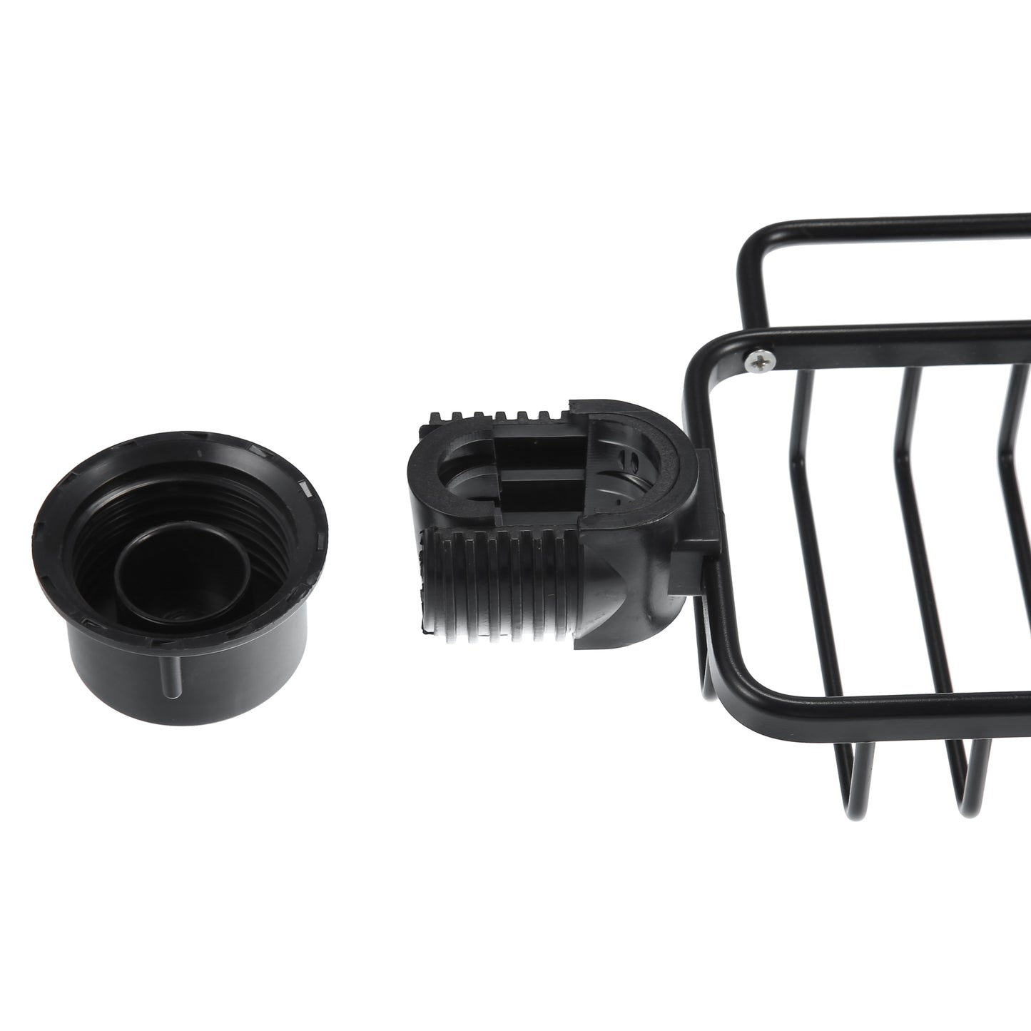 Sink Caddy Sponge Holder, Square Aluminum Faucets Caddy Organizer, 10.24"x5.71"x2.56" Black